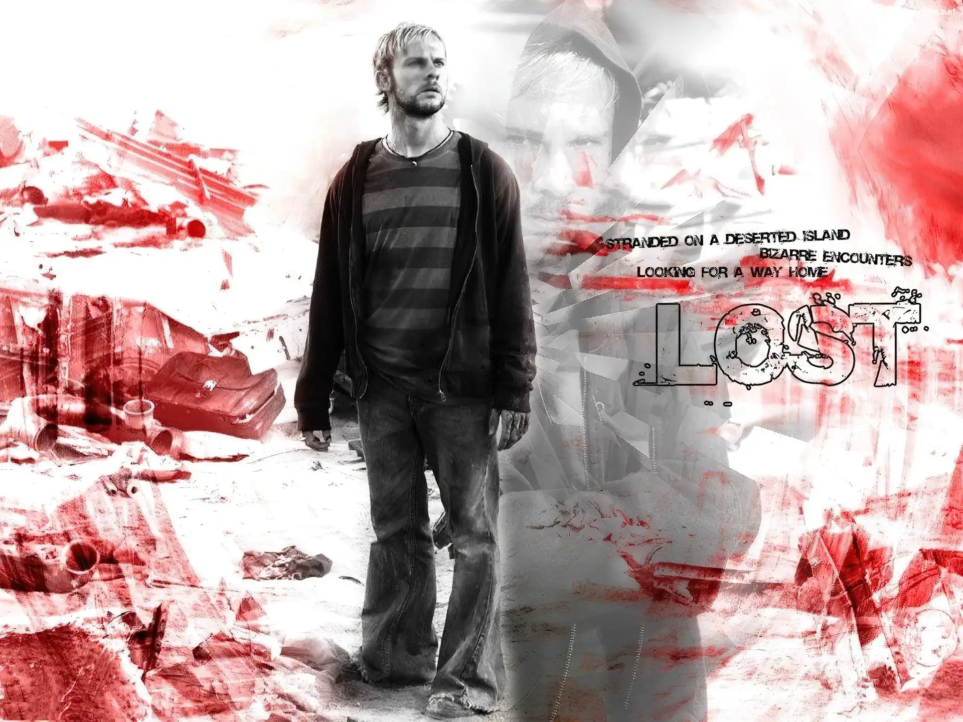 Dominic Monaghan, bluza, jeansy