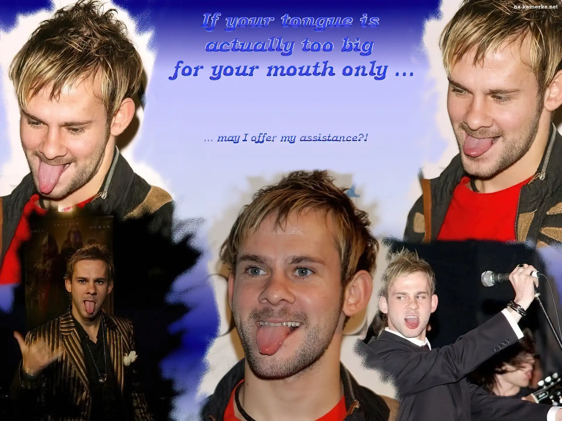 Dominic Monaghan, mikrofon, język