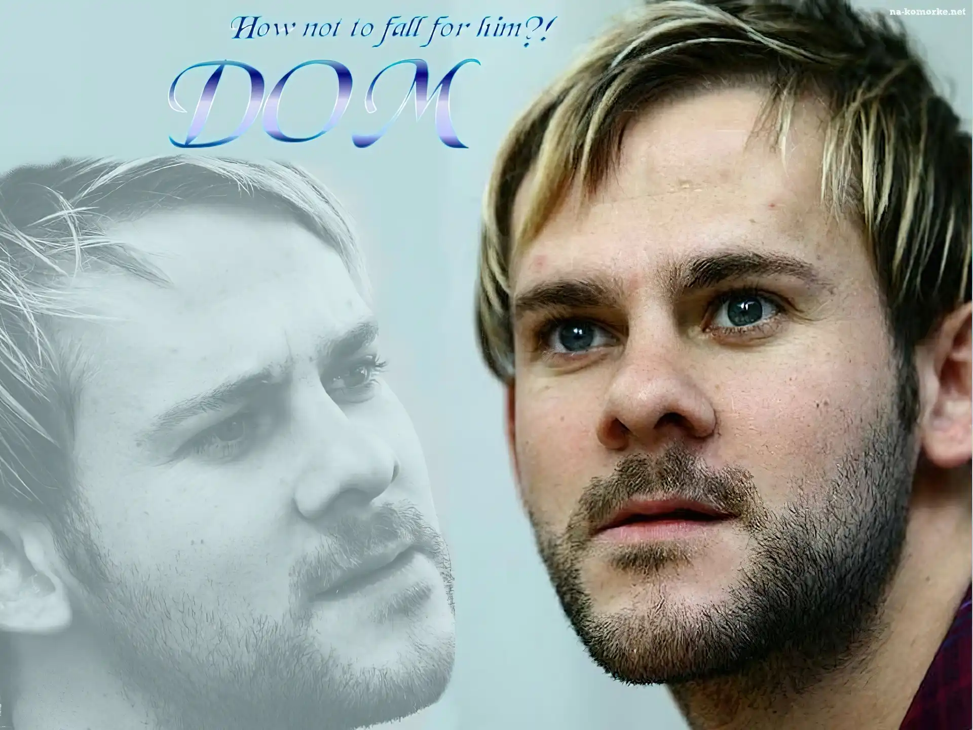 Dominic Monaghan, niebieskie oczy, broda