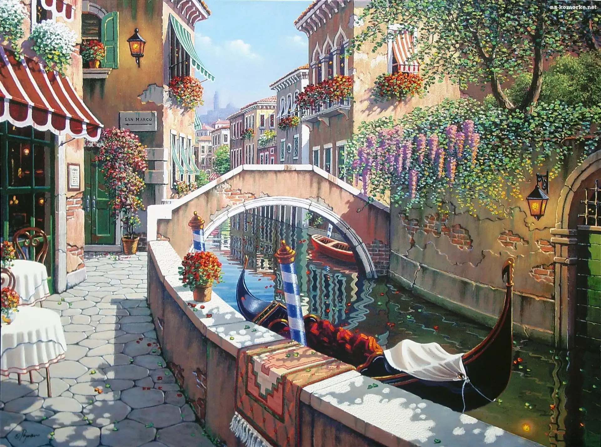 Domy, Gondola, Most, Kanał