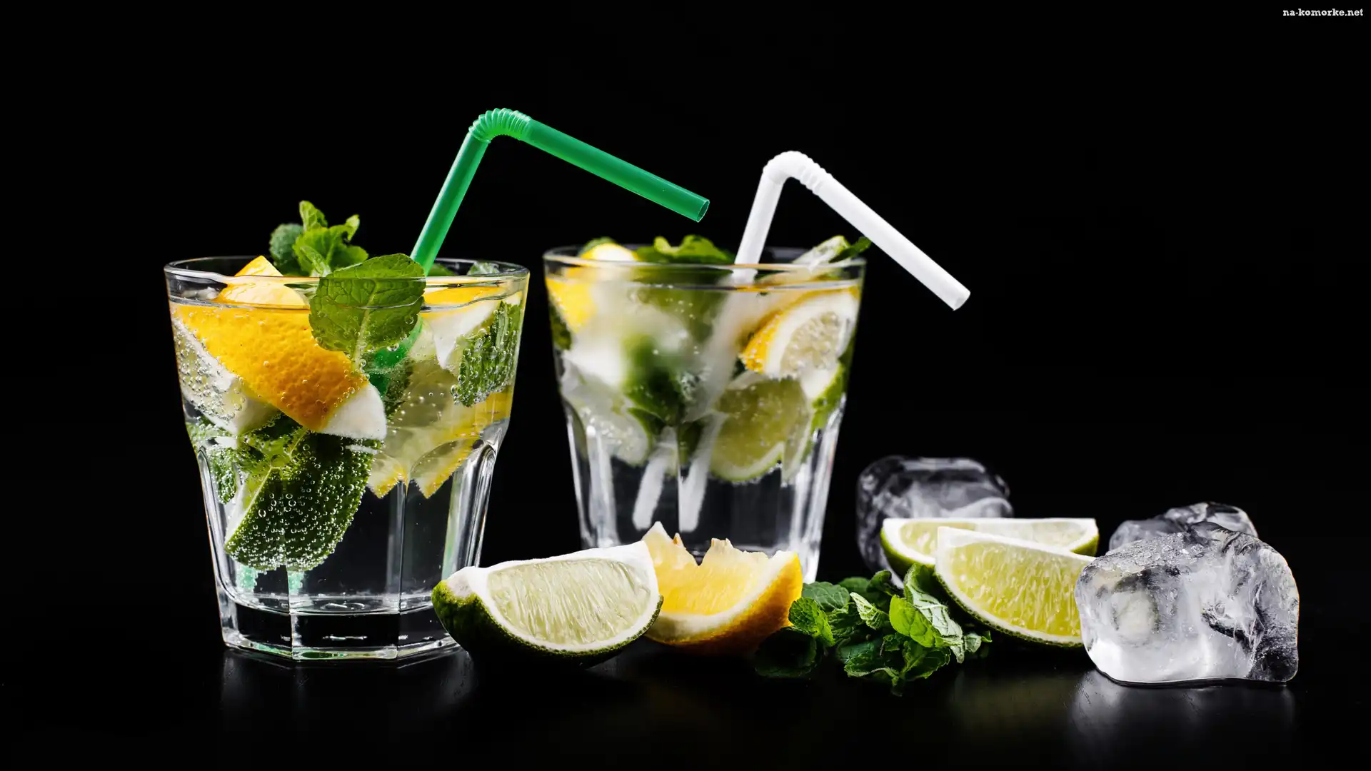 Drinki, Lód, Słomki, Limonka