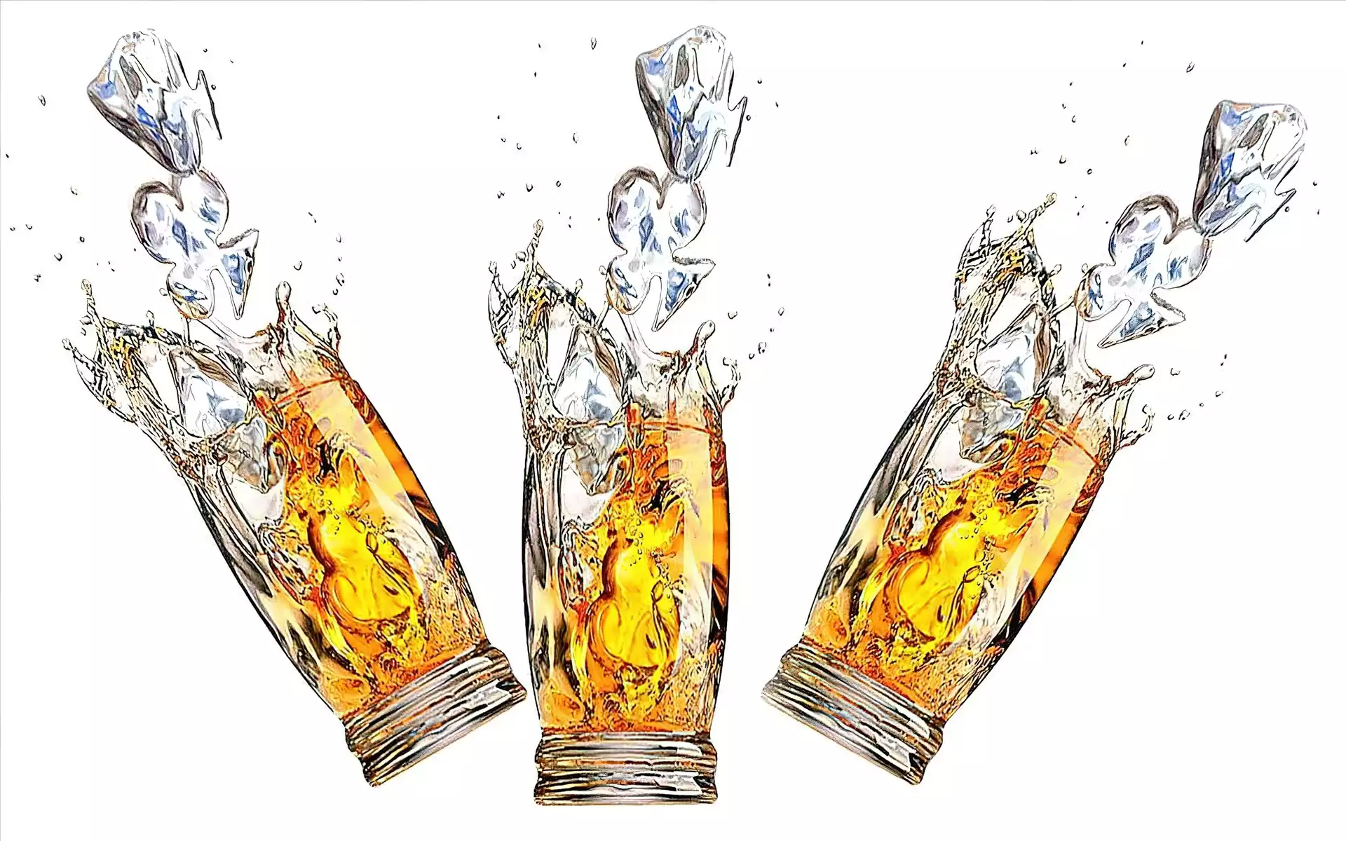 Drinki, Lodu, Szklanki, Kostki
