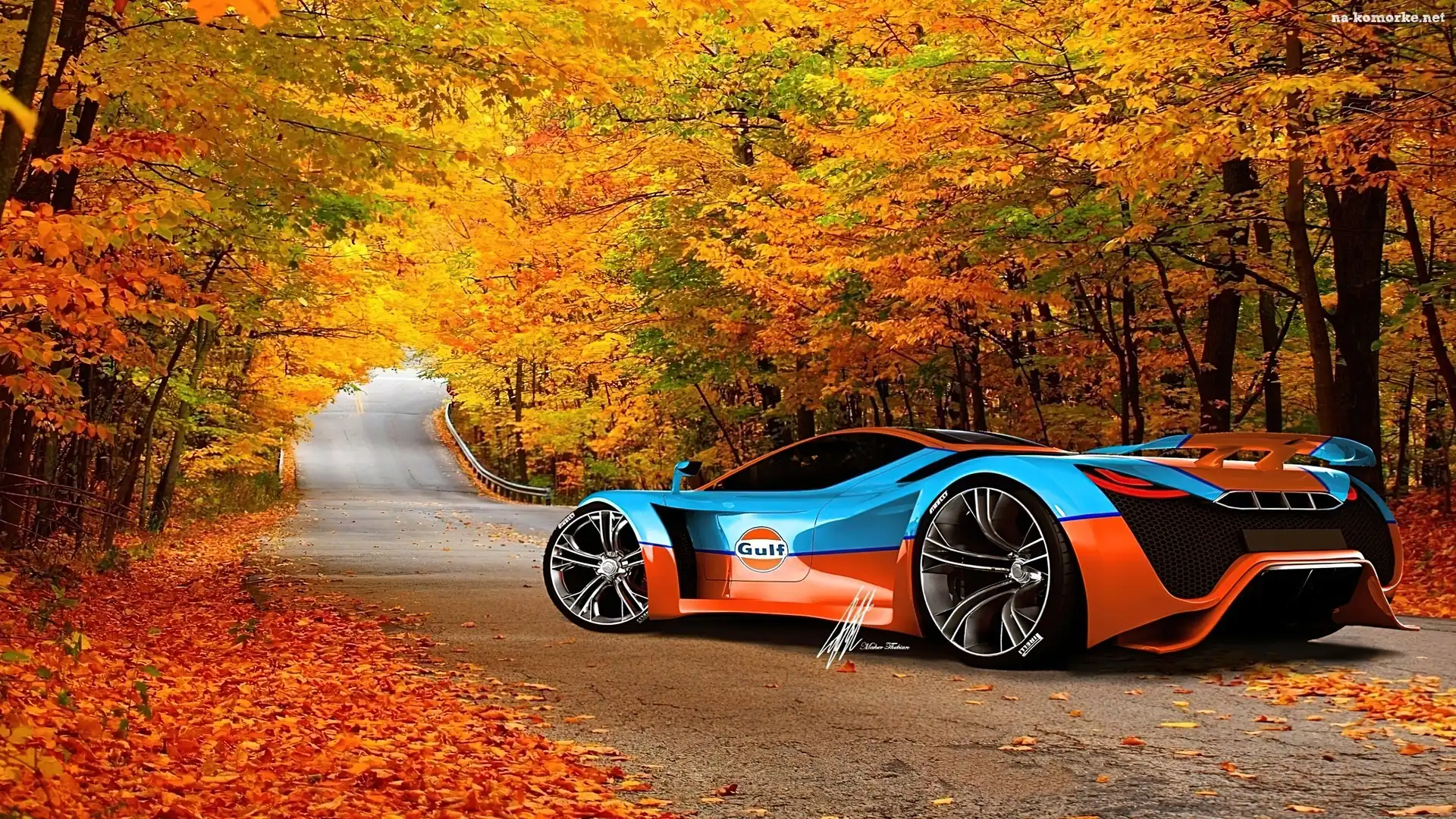 Auto, Droga, Jesień, Koncept, Las, Pagani Thawara Gulf