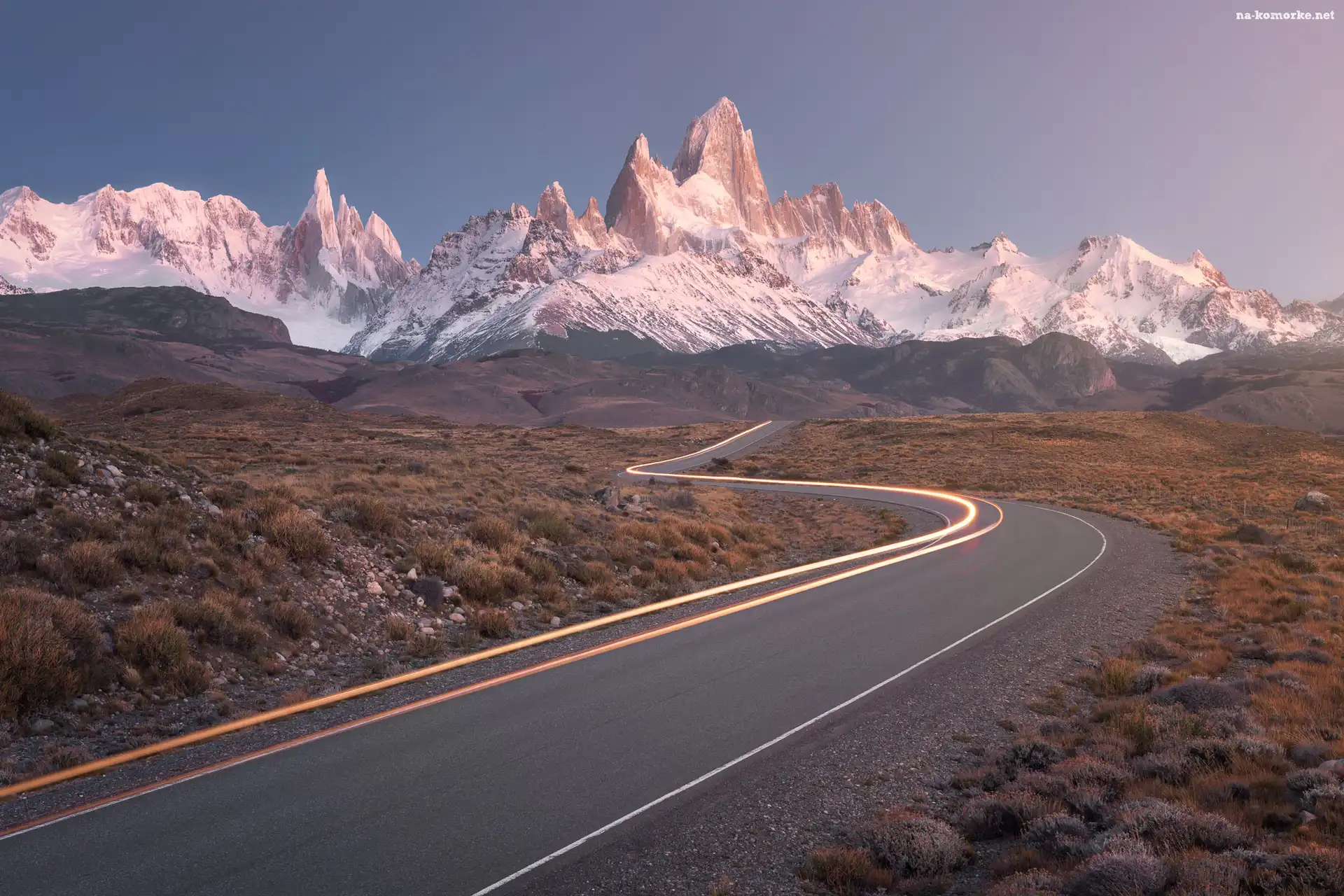 Droga, Patagonia, Argentyna, Góry Andy, Szczyt Fitz Roy, Szczyt Cerro Torre, Park Narodowy Los Glaciares