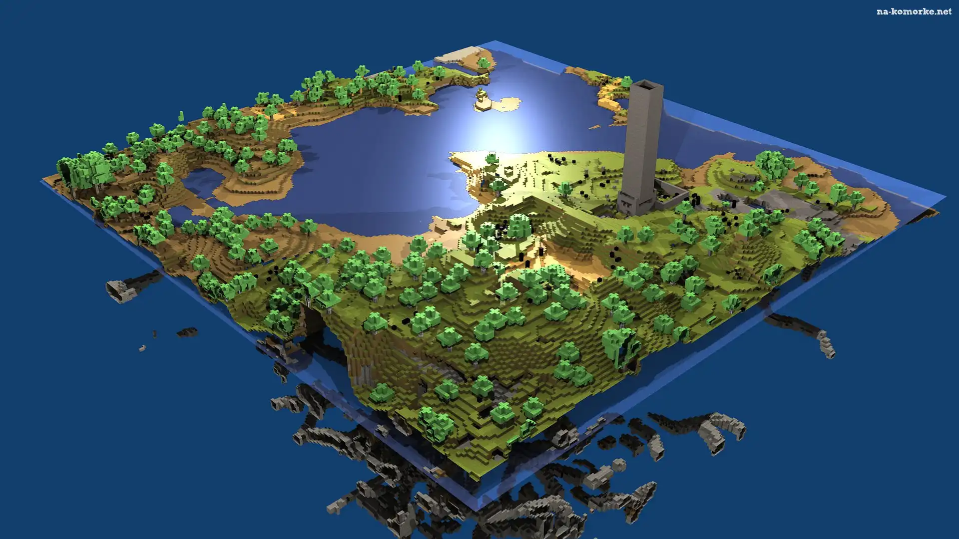 Jezioro, Drzewa, Minecraft
