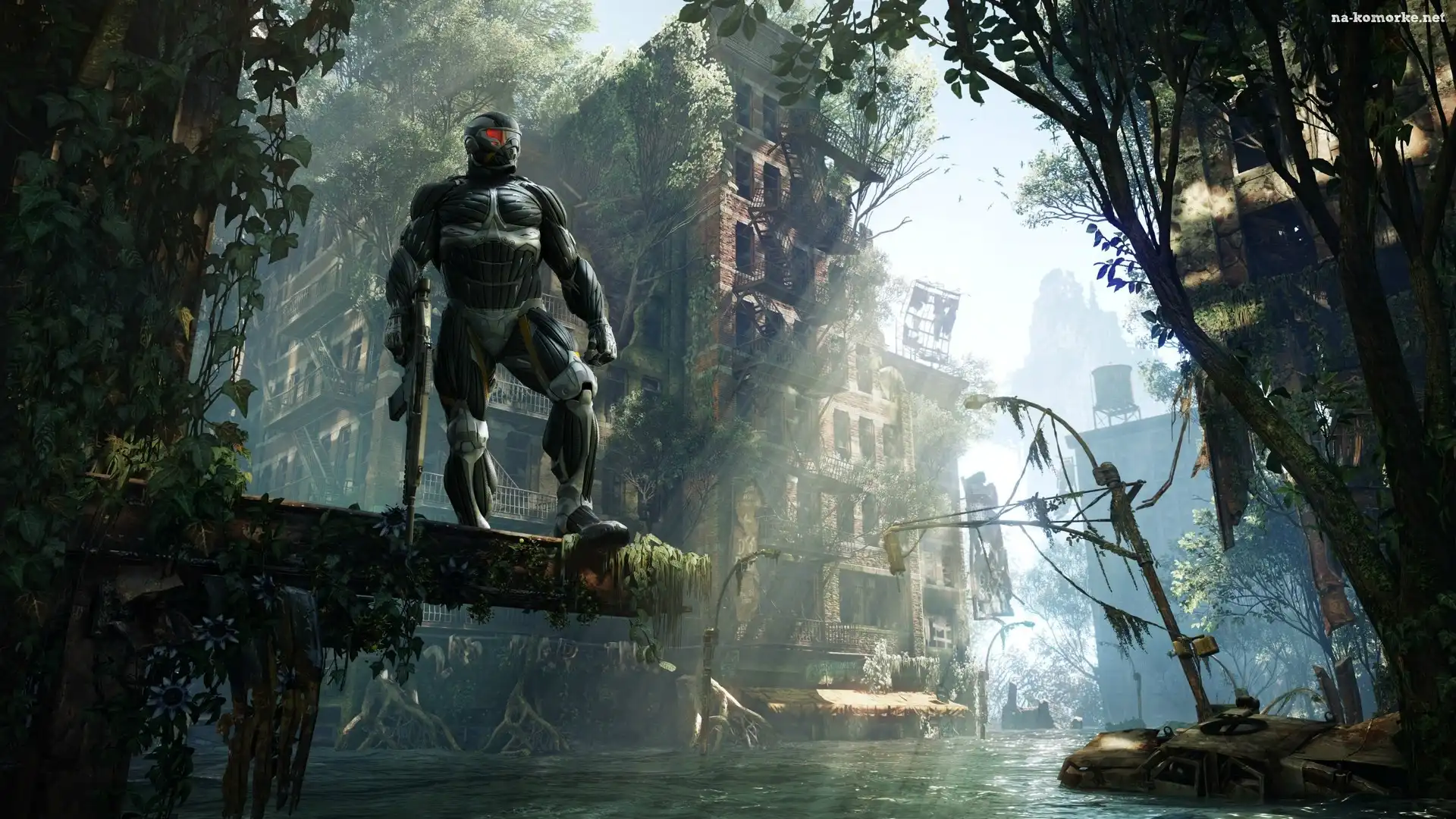 Drzewa, Crysis 3, Uzbrojona, Postać, Woda