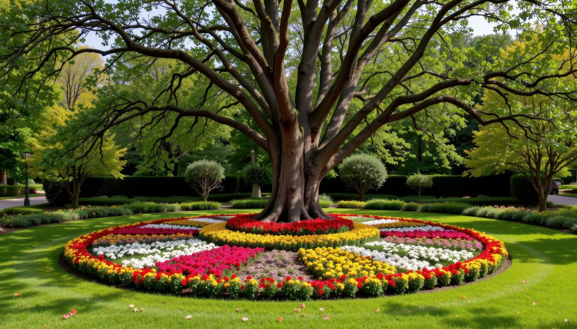 Rabaty Kwiaty, Park, Drzewo