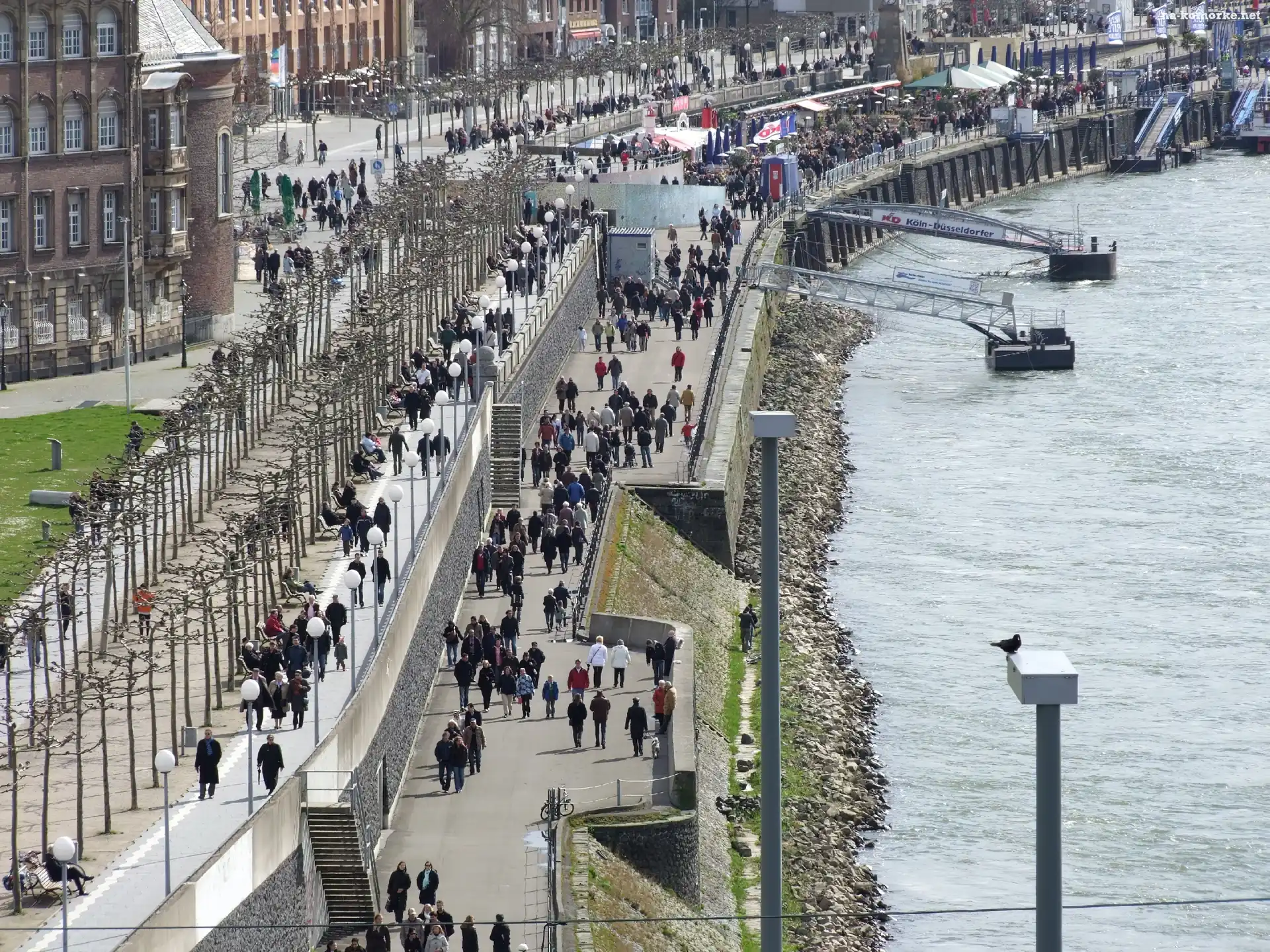 Dusseldorf, Renu, Promenada, Wzdłuż