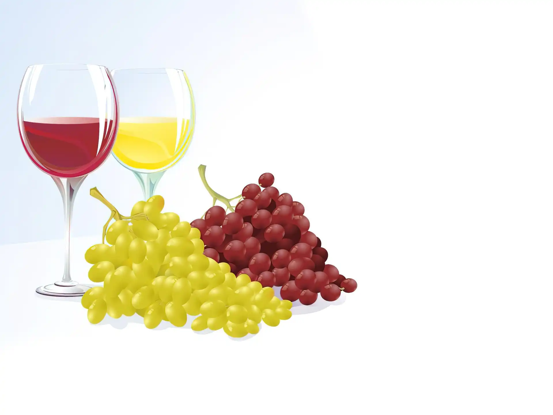 Dwa, Winogrona, Kieliszki, Wino