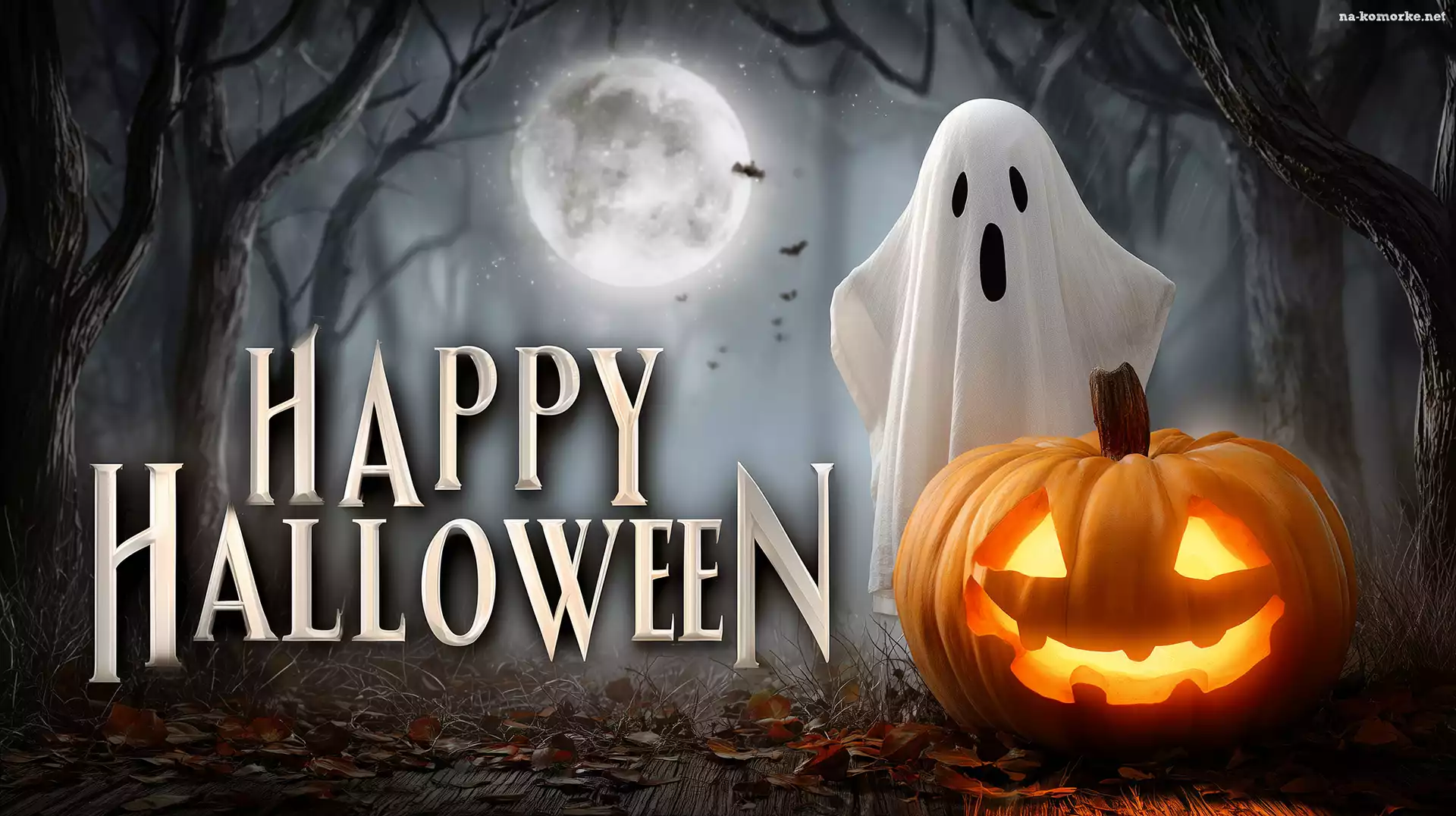 Duch, Napis, Halloween, Dynia, Grafika AI