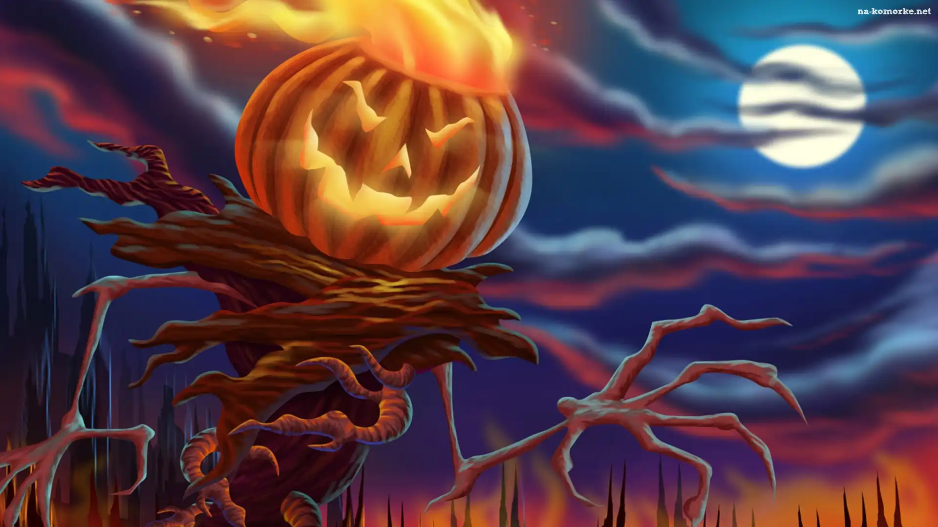 Dynia, Hallowen, Chmury, Księżyc