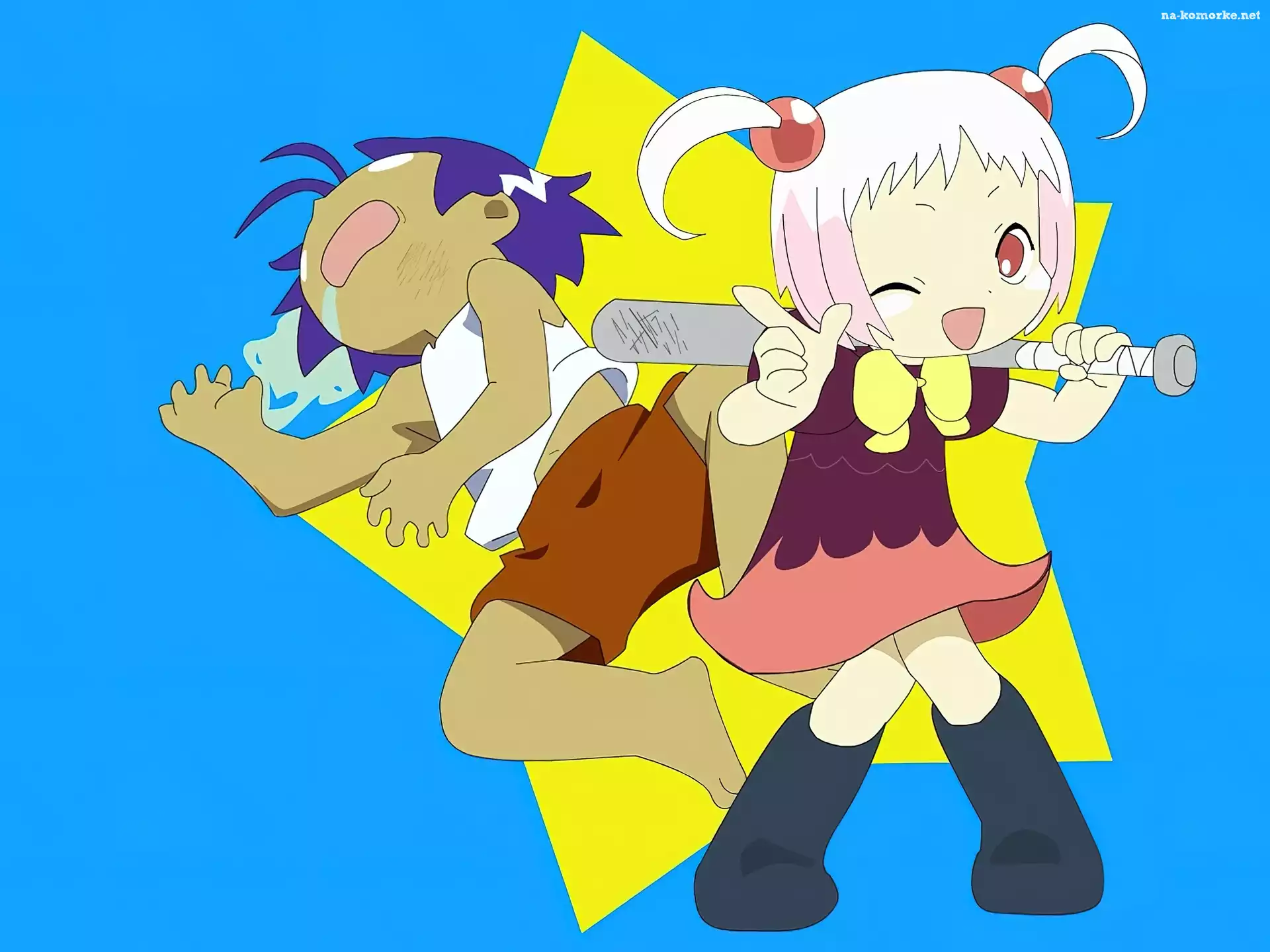 Jungle Wa Itsumo Hale Nochi Guu, baseball, dzieci, kij, dziewczynka