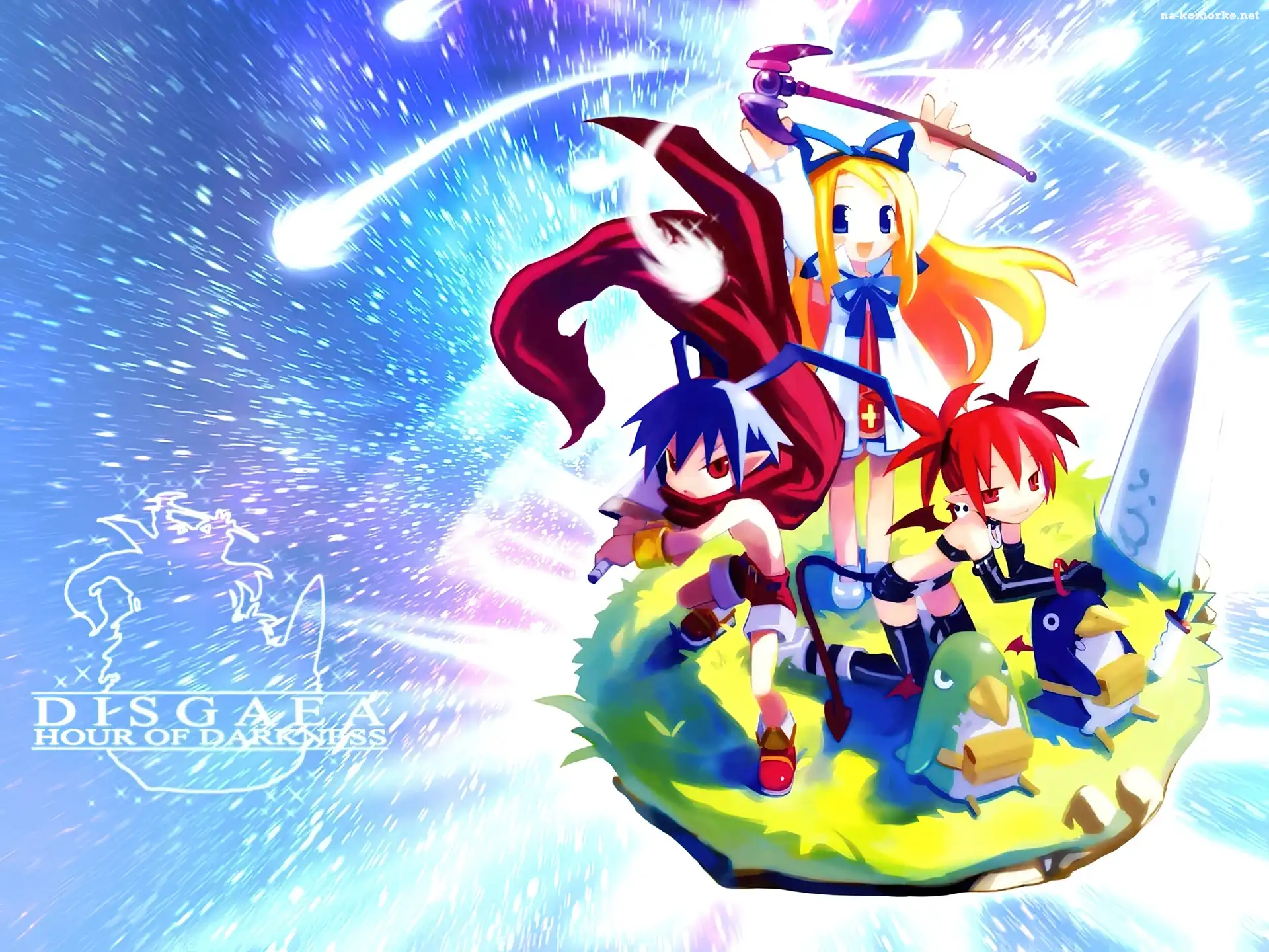 Disgaea, wyspa, blask, kokarda, dzieci