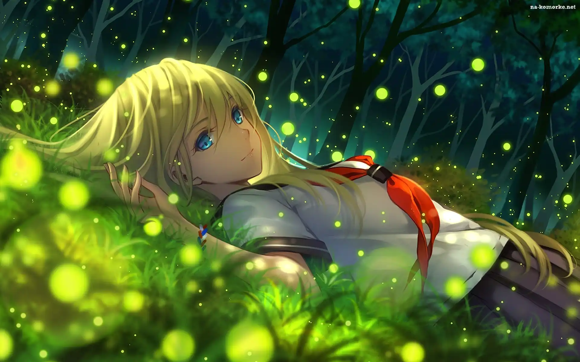 Dziewczyna, Anime, Las, Manga