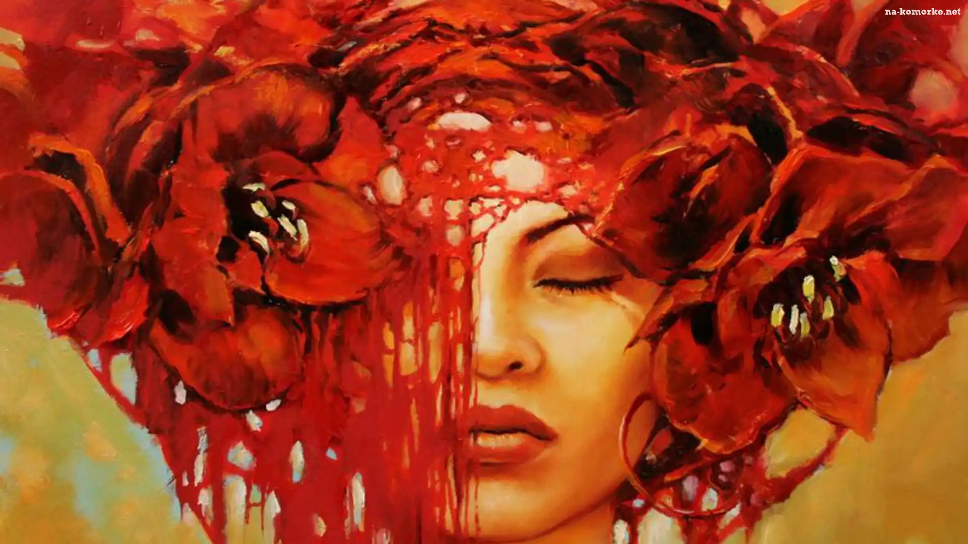 Dziewczyna, Kwiaty, Luis Royo