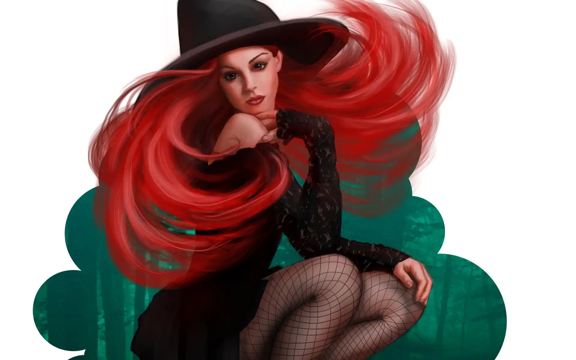 Dziewczyna, Halloween, Rude, Włosy