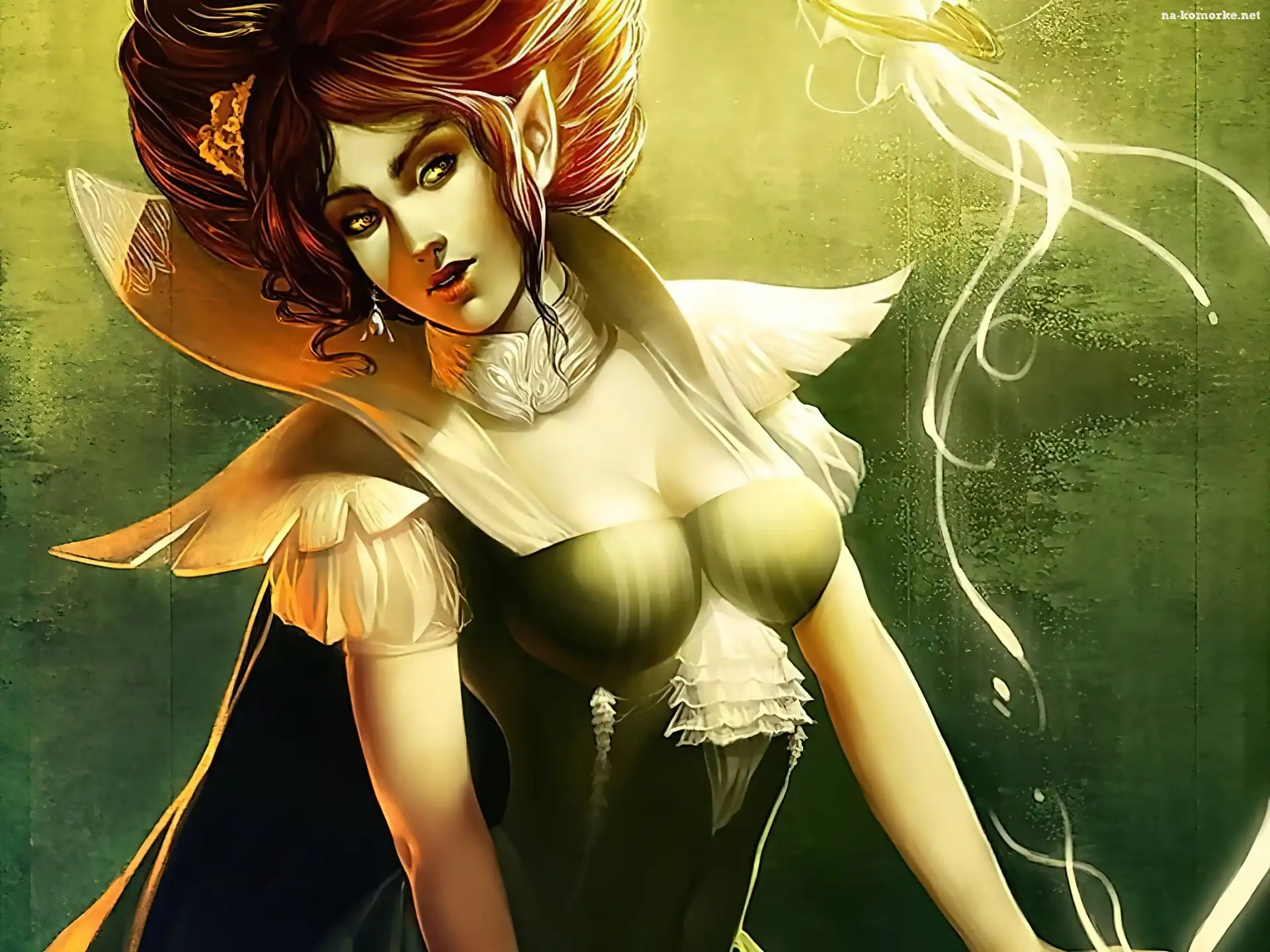 Suknia, Fantasy, Dziewczyna, Zielona