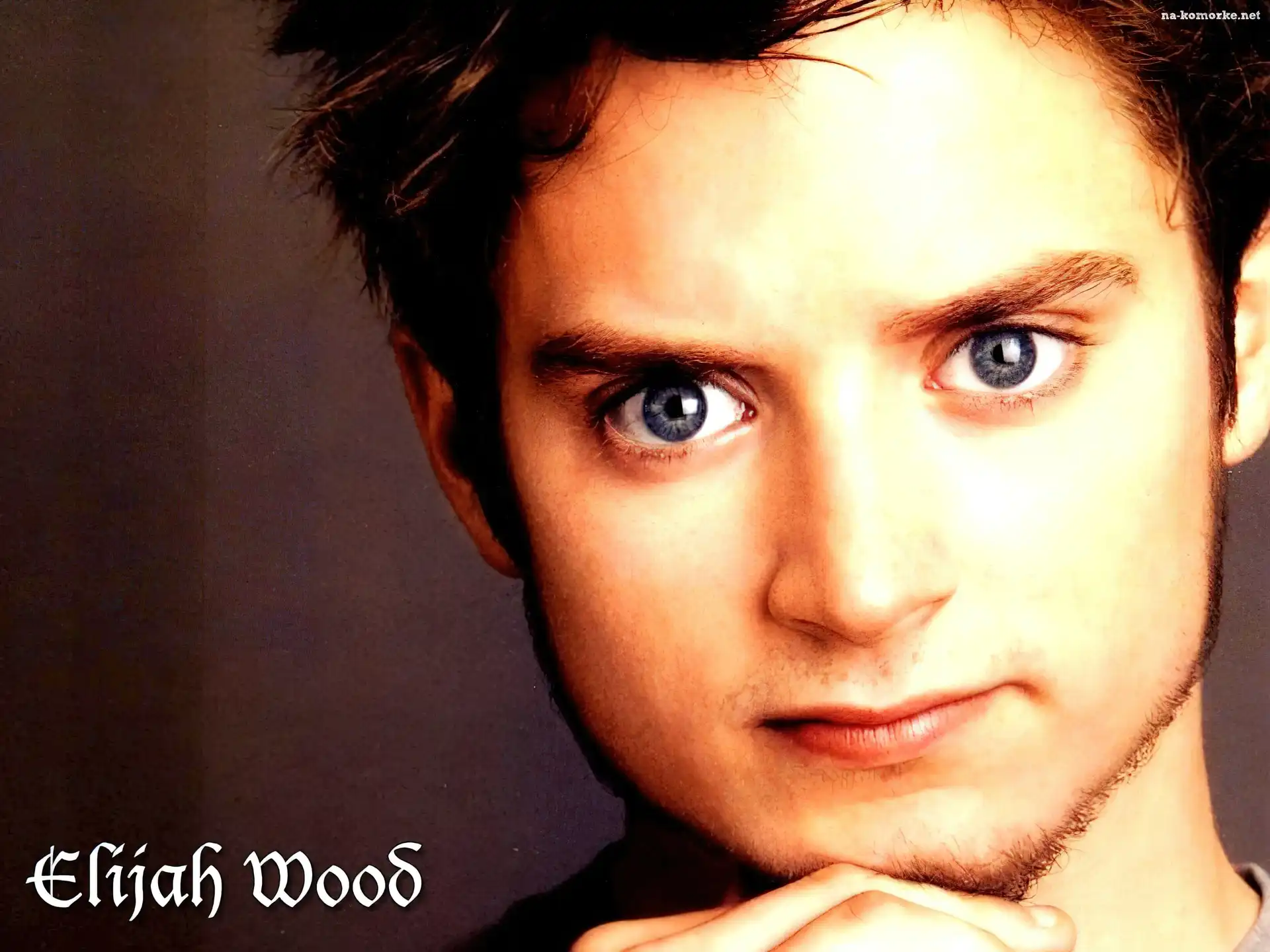 Elijah Wood, niebieskie oczy, bródka