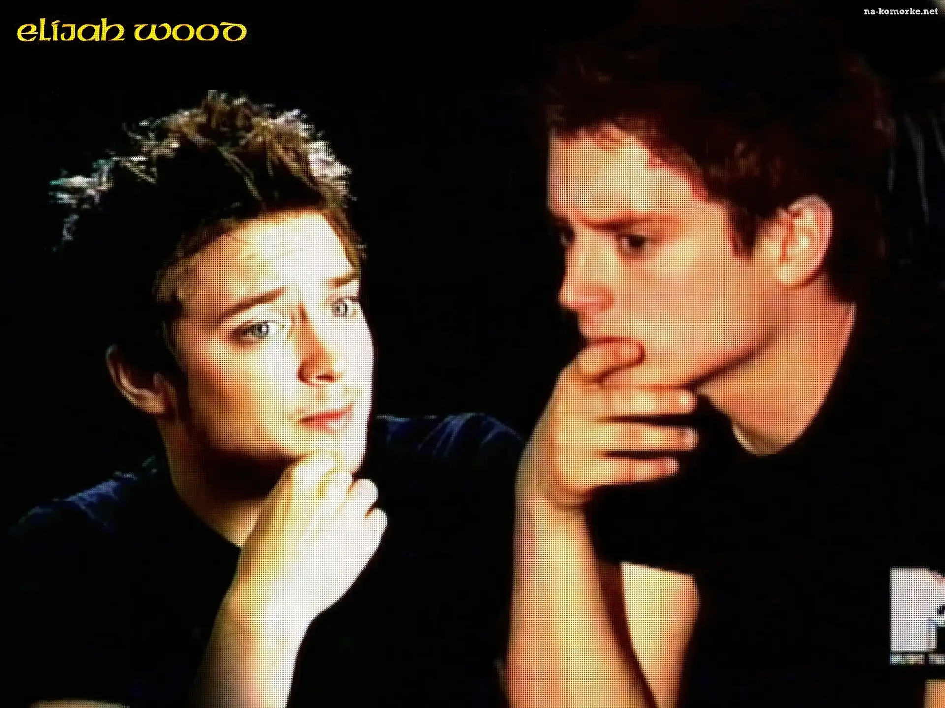 Elijah Wood, twarz, ręka