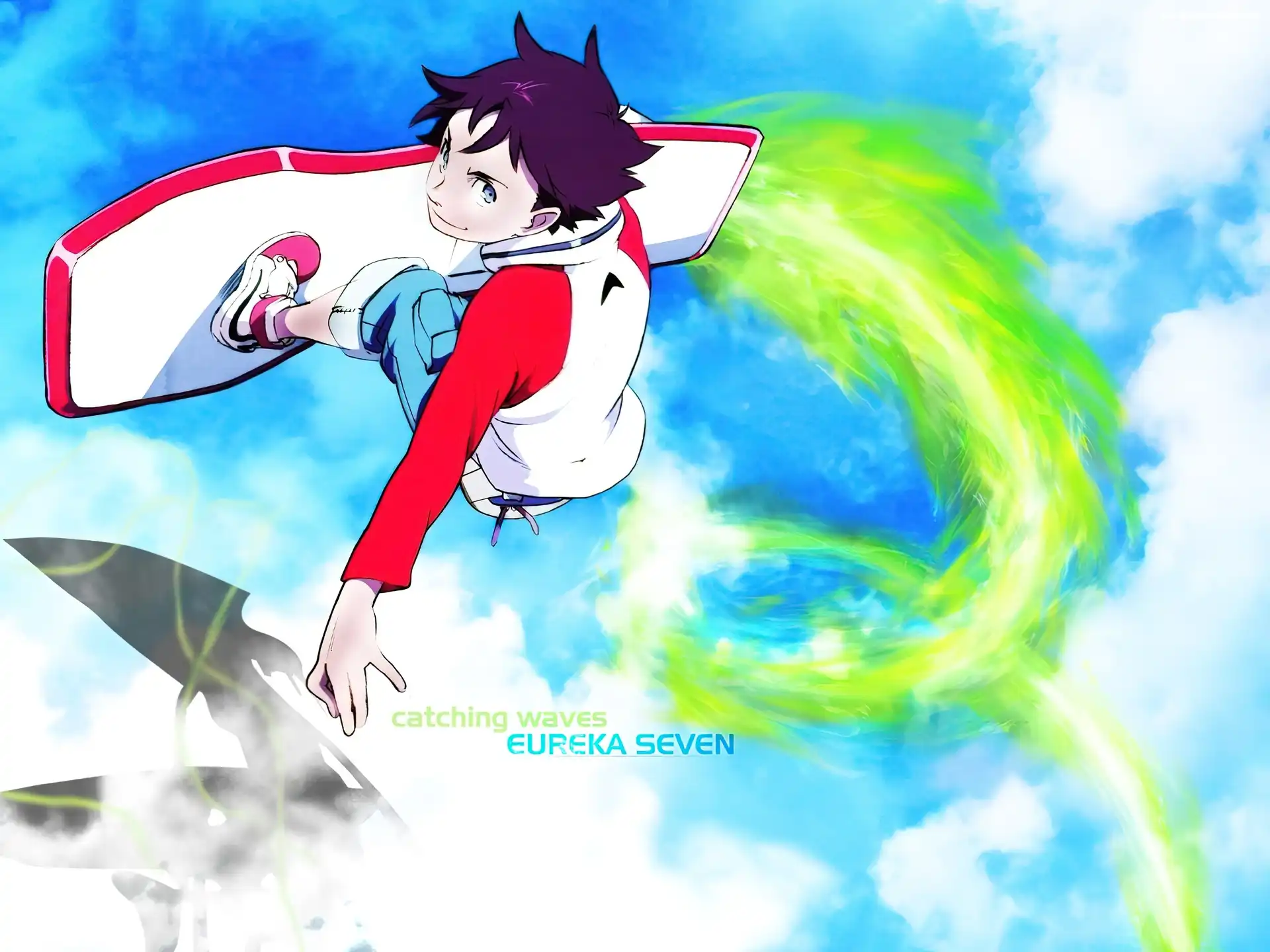 Eureka 7, napisy, chłopak, deska