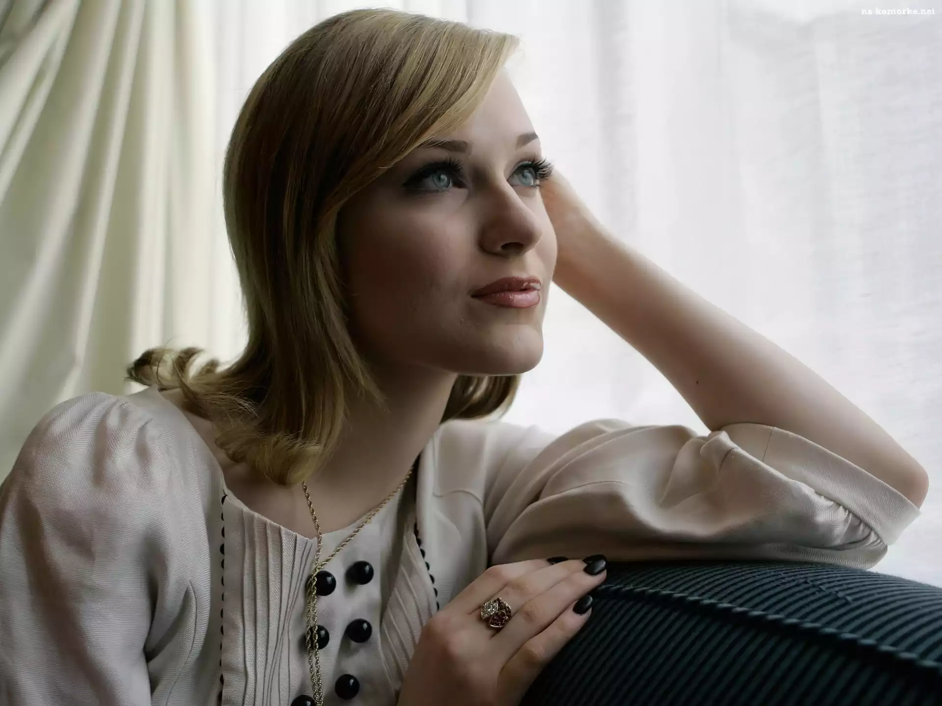 Evan Rachel Wood, Bluzeczka, Spojrzenie, Blondynka
