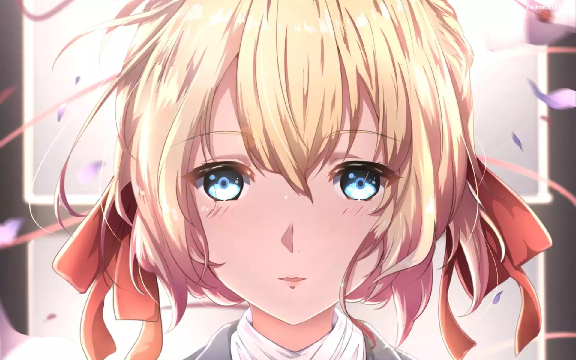 Violet Evergarden, Dziewczyna, Blondwłosa, Manga, Postać, Wstążki