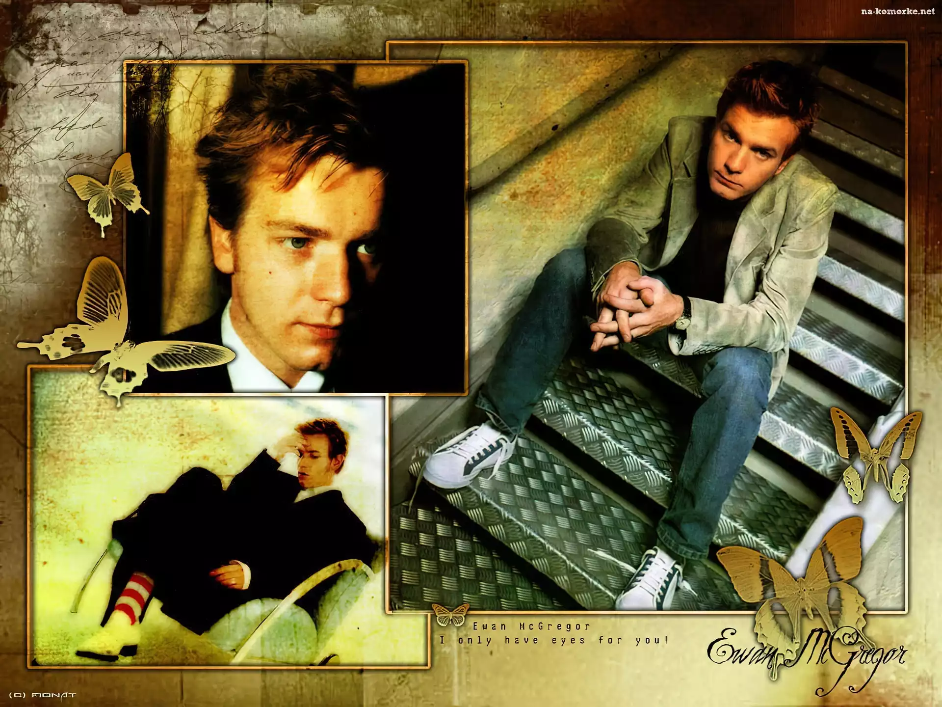 Ewan McGregor, schody, motylek