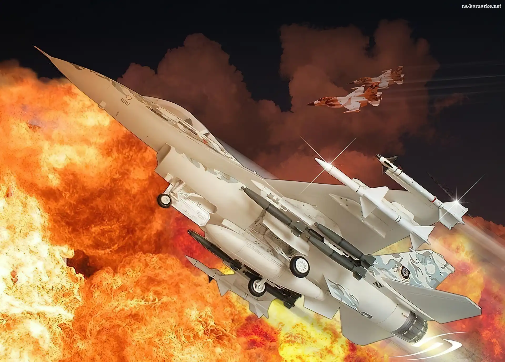 F-16, Rakiety, Falcon, Wybuch