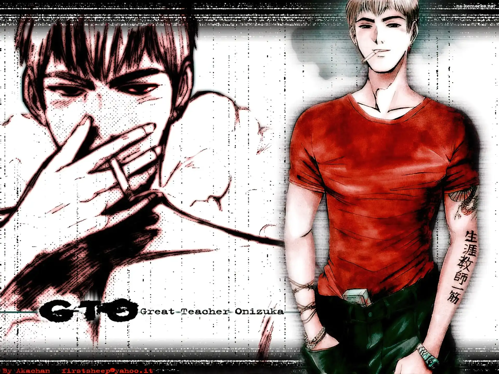 facet, papieros, Great Teacher Onizuka, tatuaż