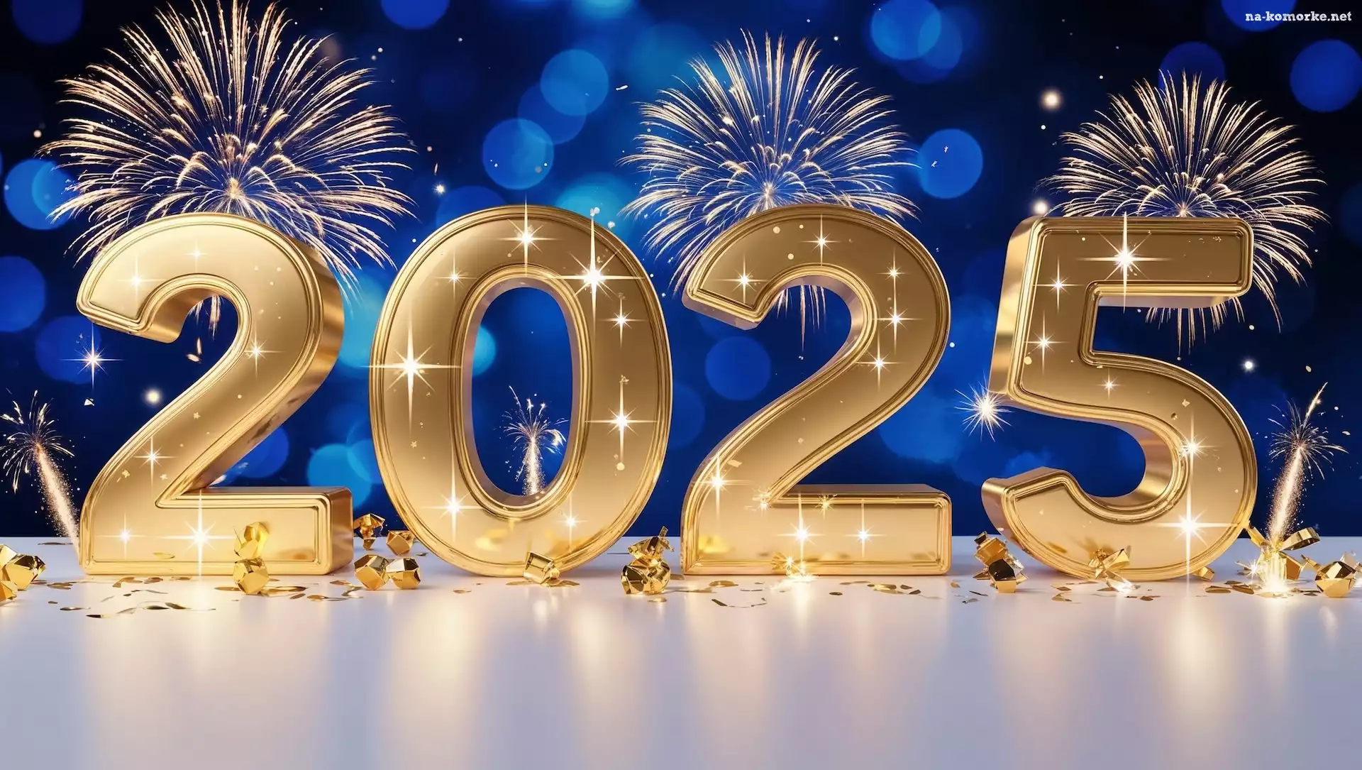 Nowy Rok, 2025, Fajerwerki, Cyfry, Grafika