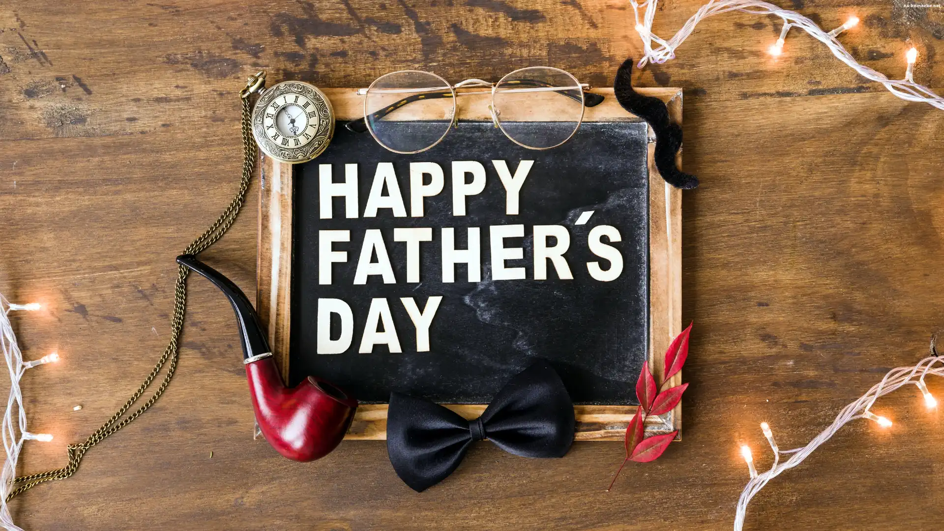 Dzień Ojca, Okulary, Muszka, Tabliczka, Napis, Happy Fathers Day, Fajka