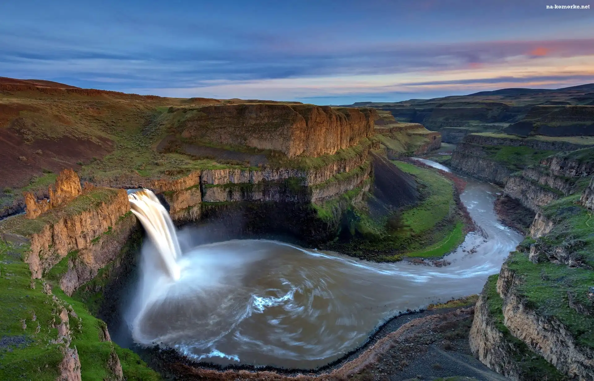 Rzeka, Stany Zjednoczone, Stan Waszyngton, Skały, Wodospad Palouse Falls