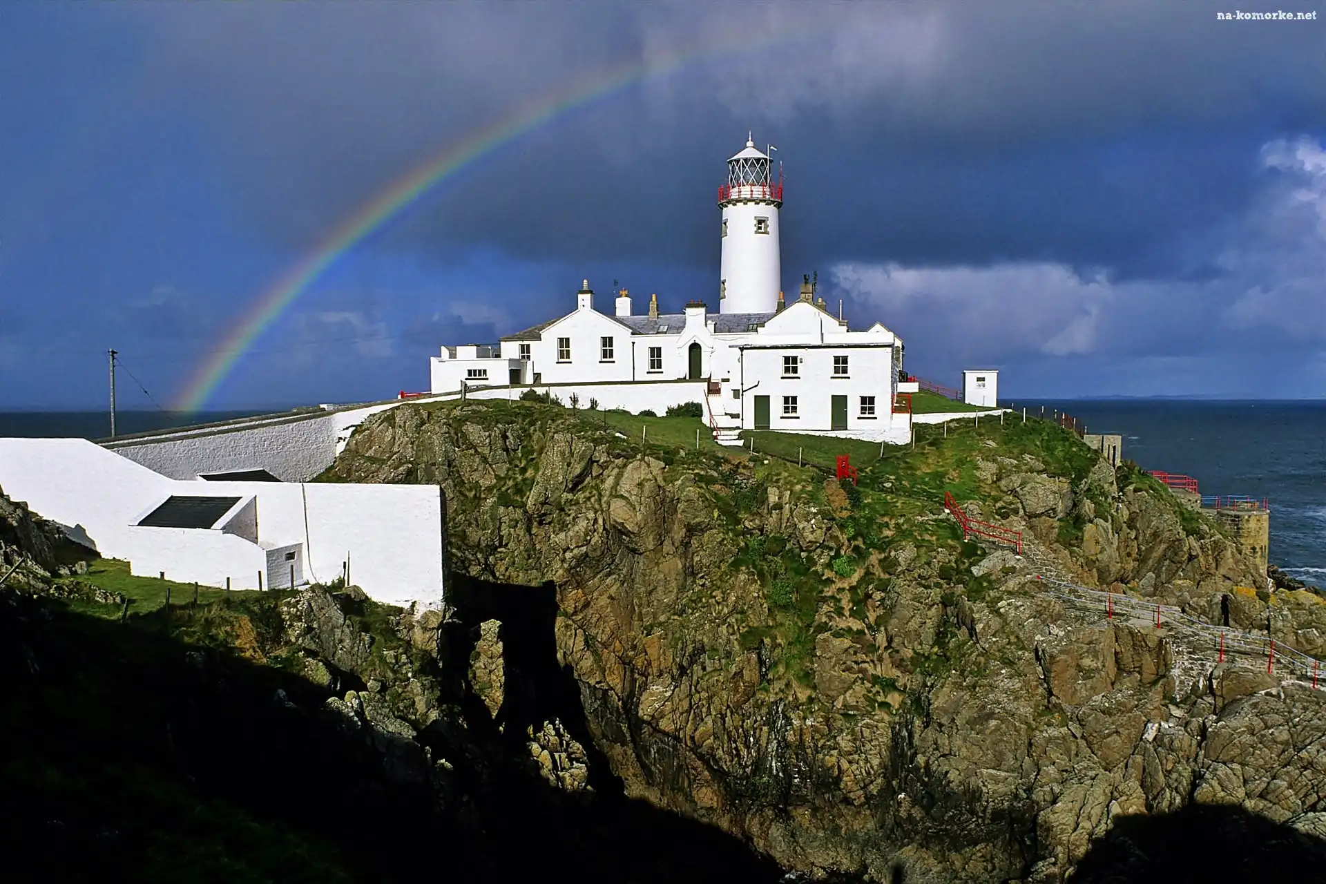 Fanad, Morska, Latarnia, Tęcza, Półwysep, Skały
