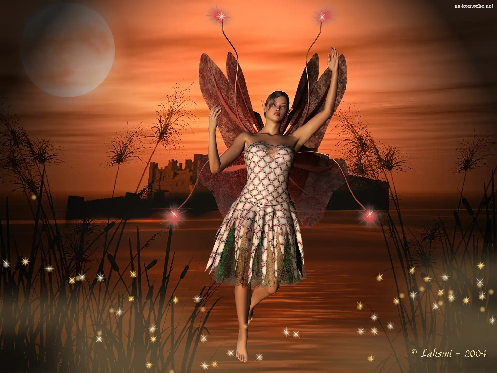 Fantasy, Magiczna, Noc, Elf, 3D