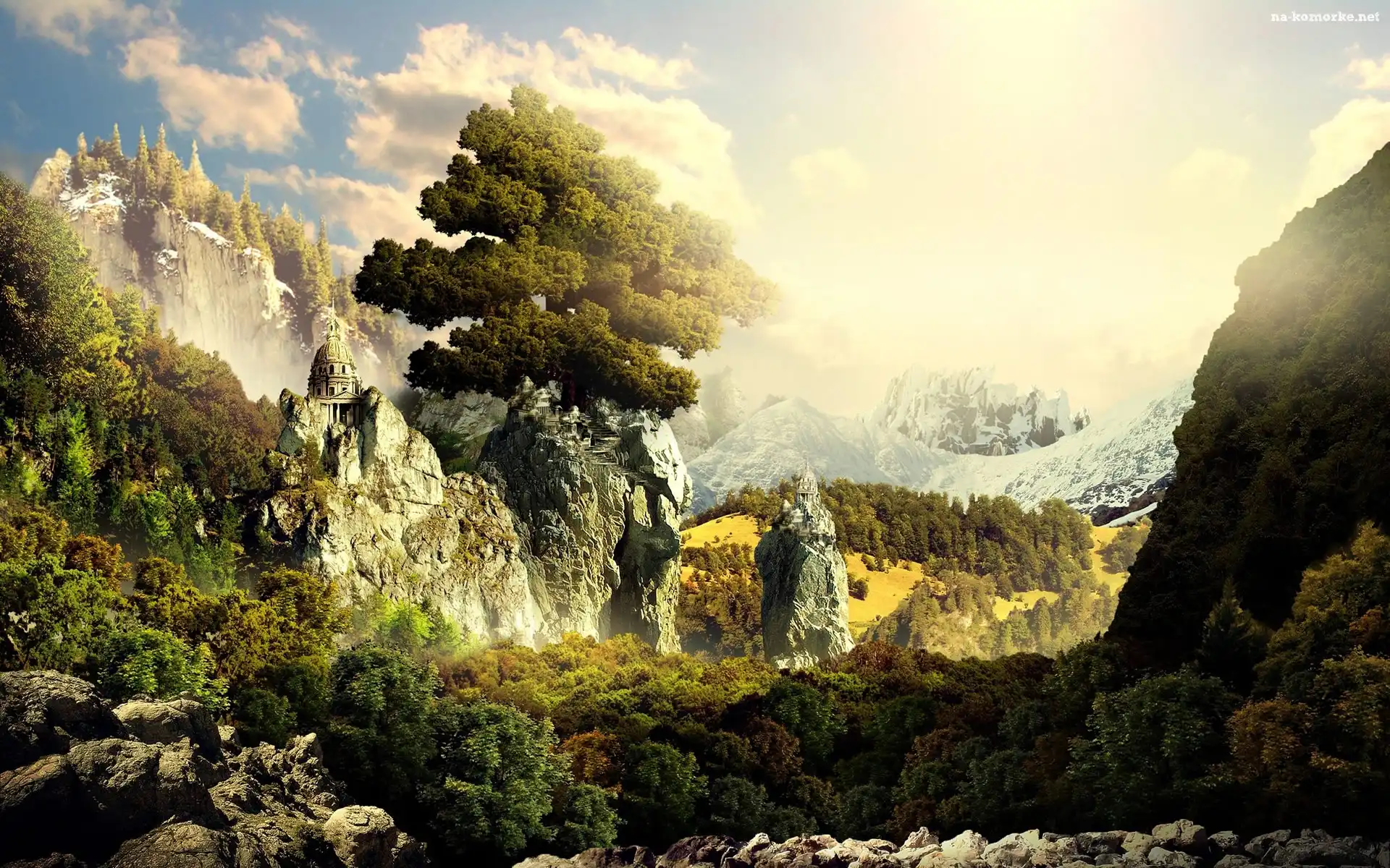 Fantasy, Budowle, Góry, Ukryte