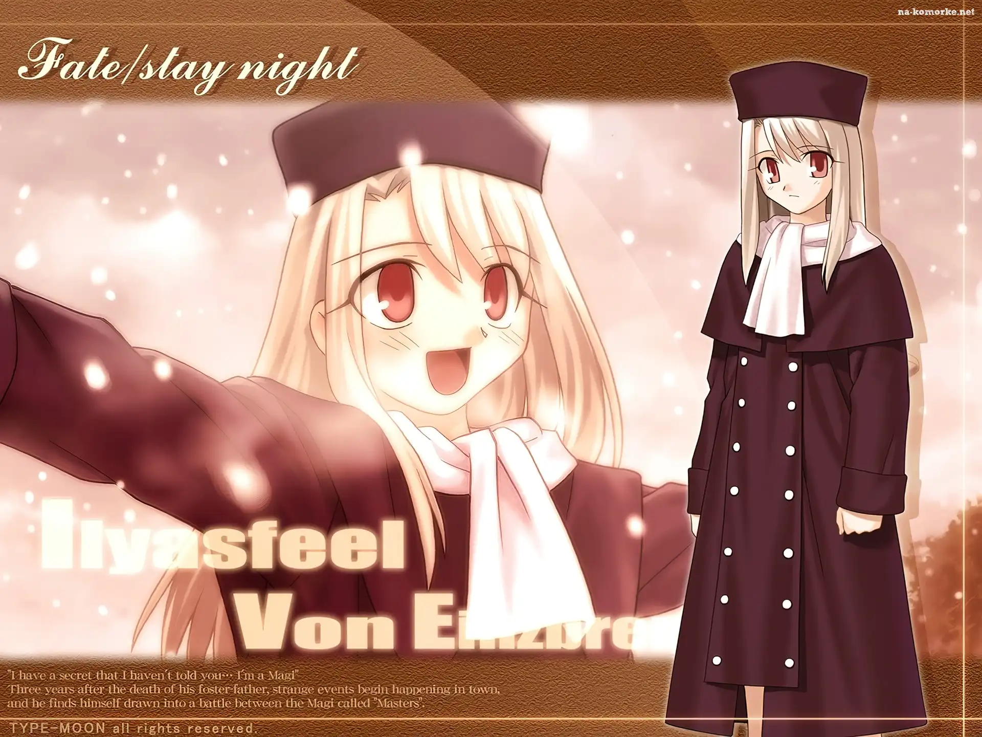 Fate Stay Night, czapka, dziewczyna, napisy
