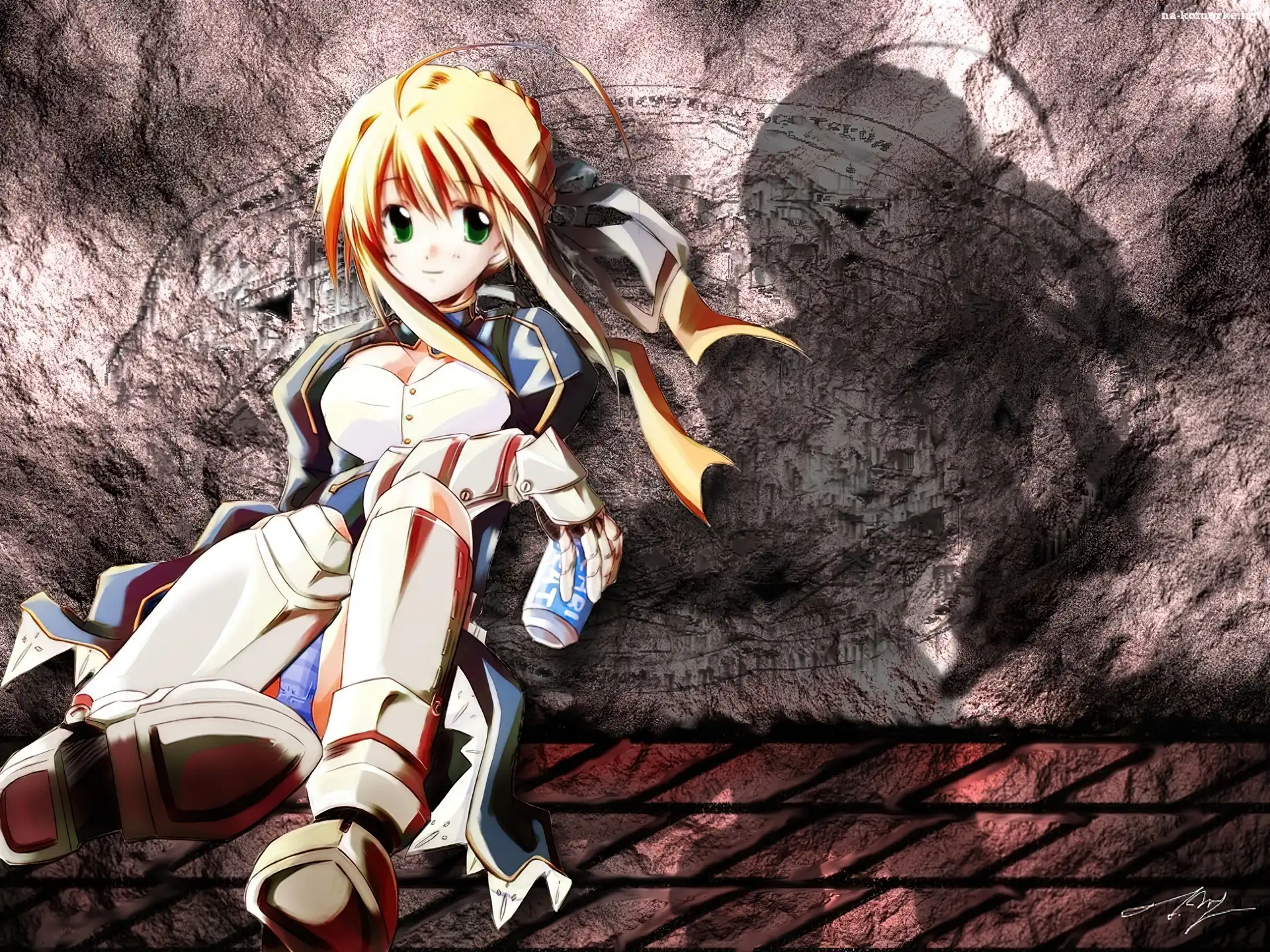 zbroja, skamieliny, Fate Stay Night, dziewczyna