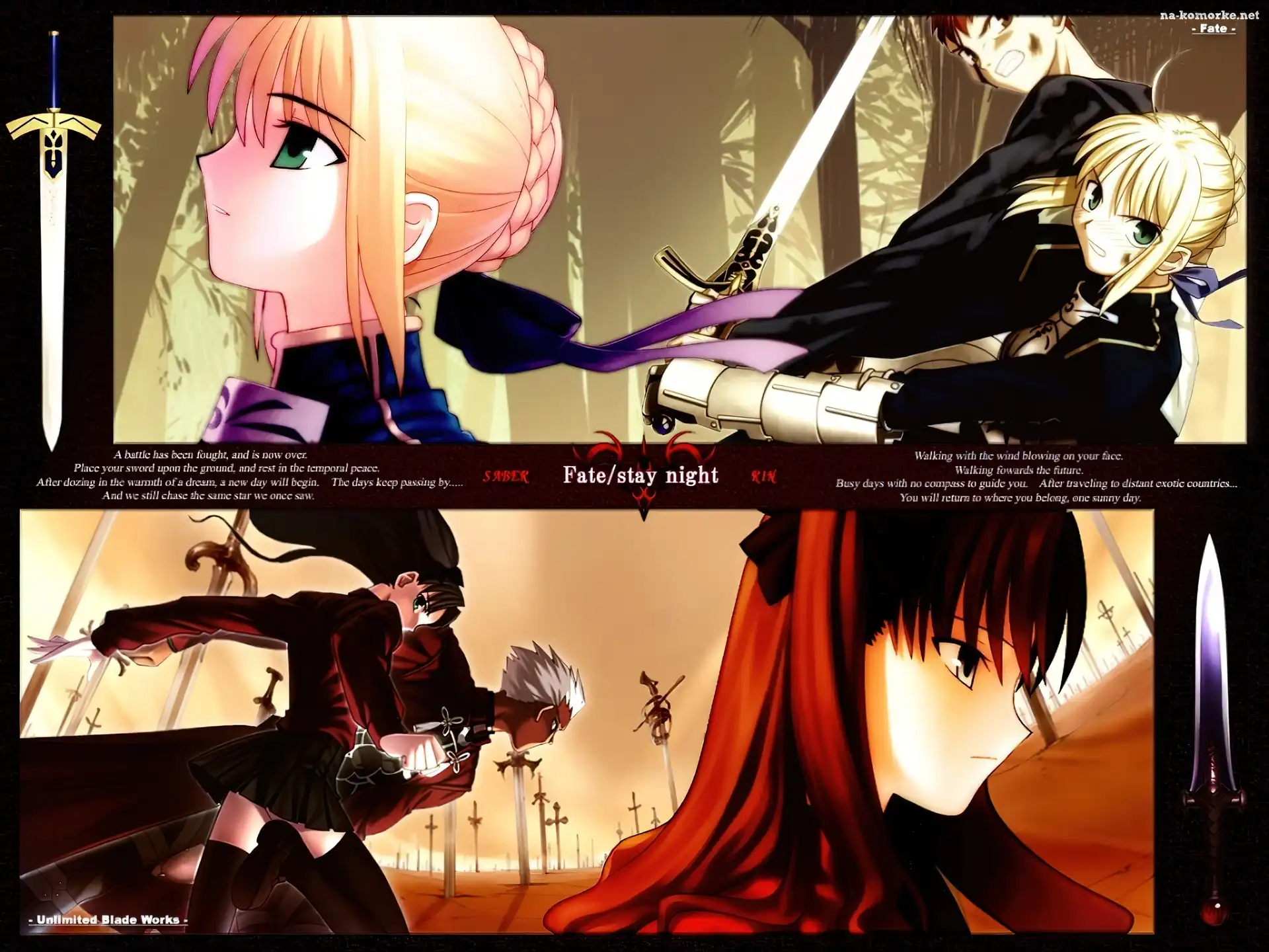 facet, Fate Stay Night, ludzie, miecze, kobiety