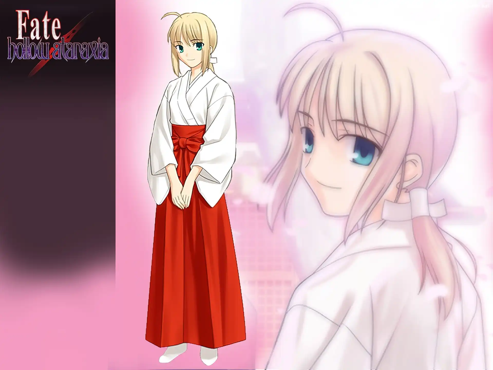 Fate Stay Night, logo, kobieta, twarz