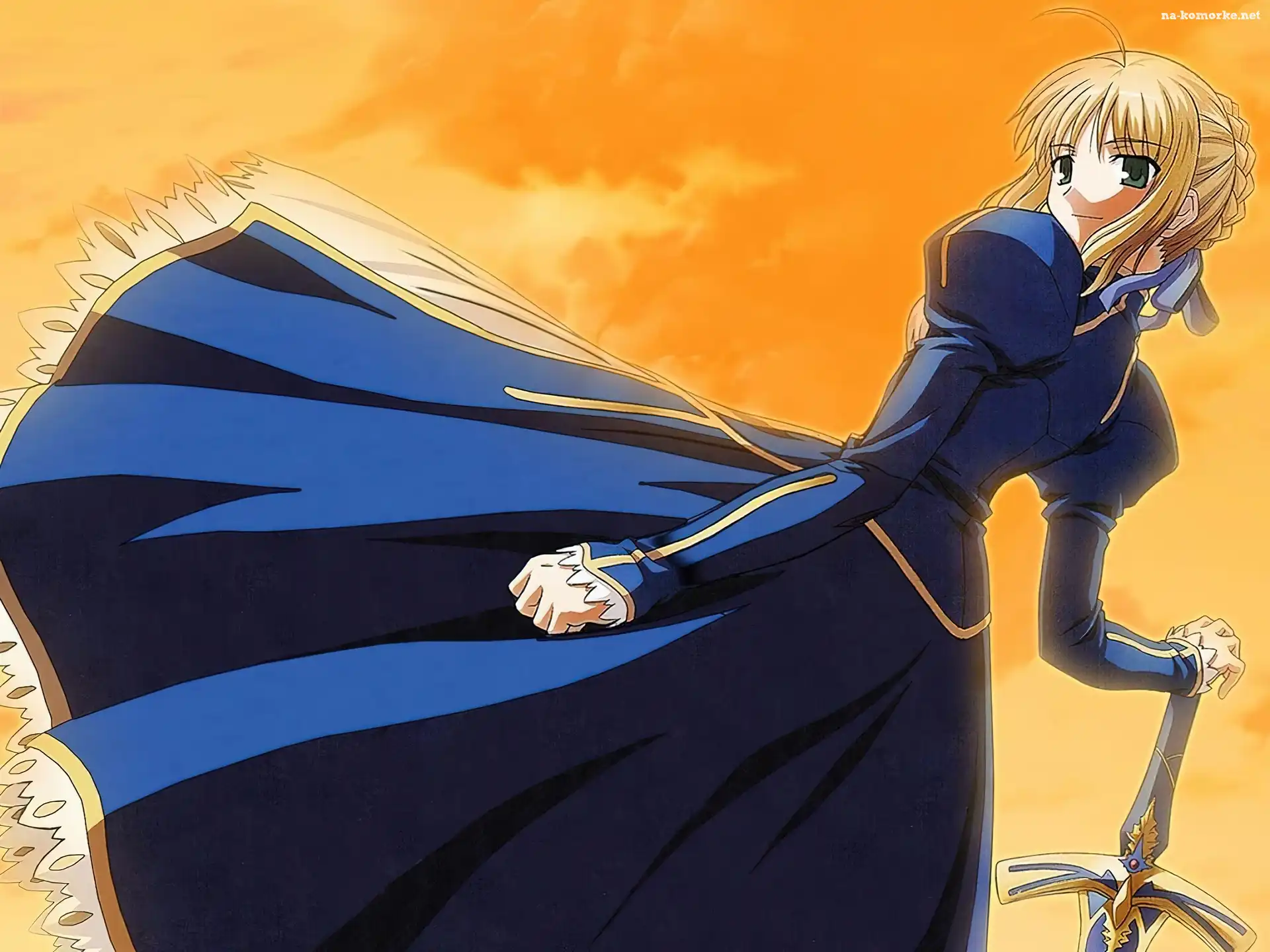 Fate Stay Night, miecz, kobieta, suknia