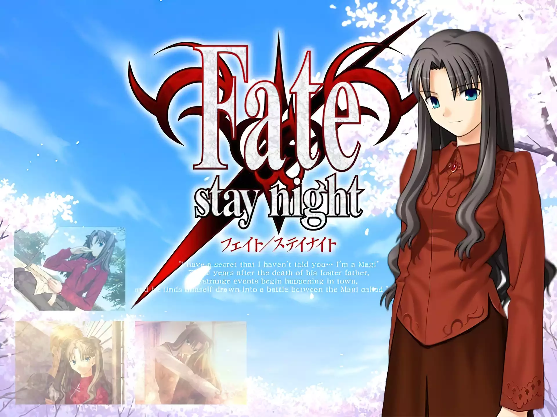 logo, Fate Stay Night, kobieta, zdjęcia, napis