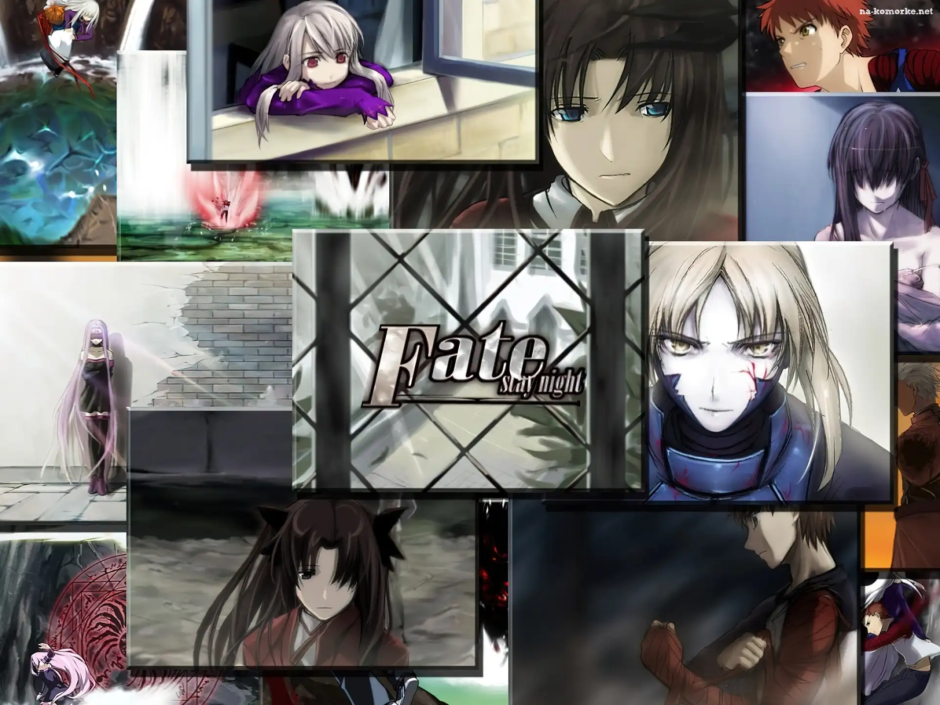 Fate Stay Night, ludzie, napis, zdjęcia