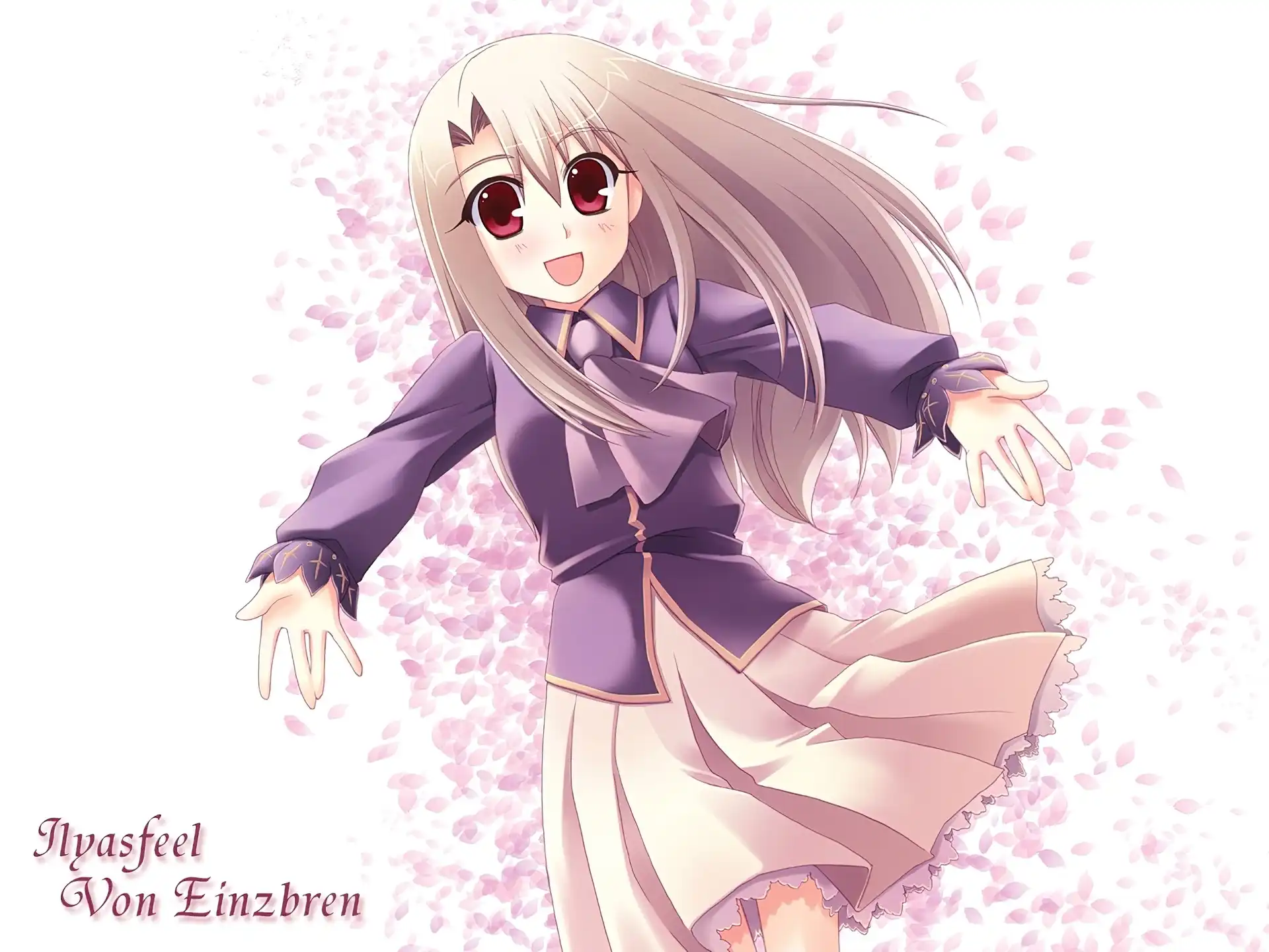 oczy, Fate Stay Night, płatki, dziewczyna, sukienka