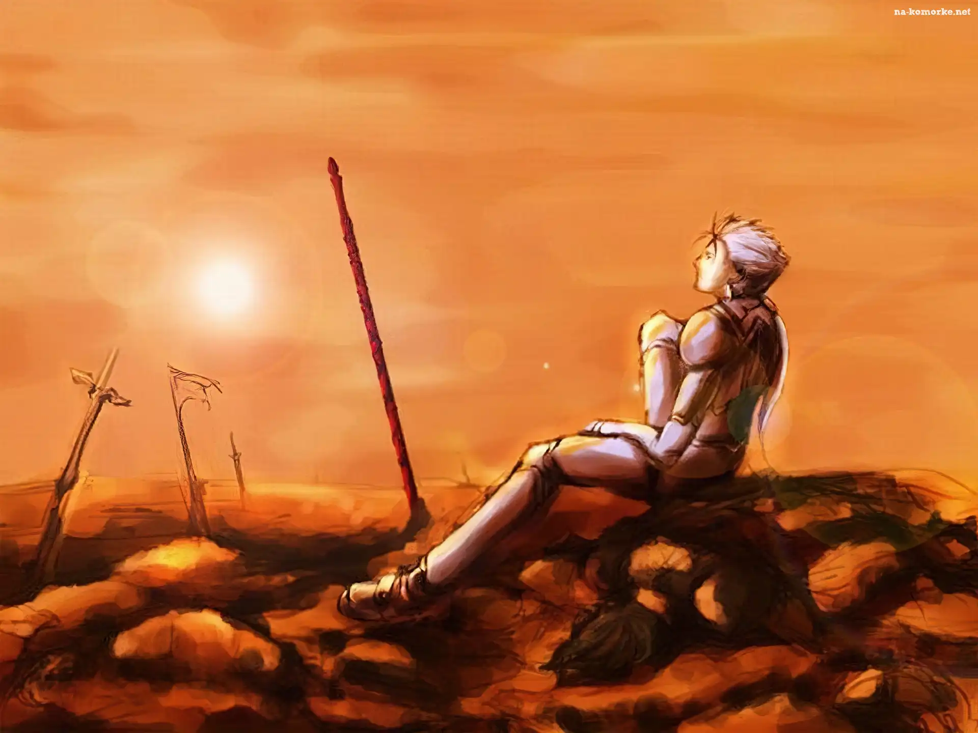 Fate Stay Night, krzyże, postać, kij