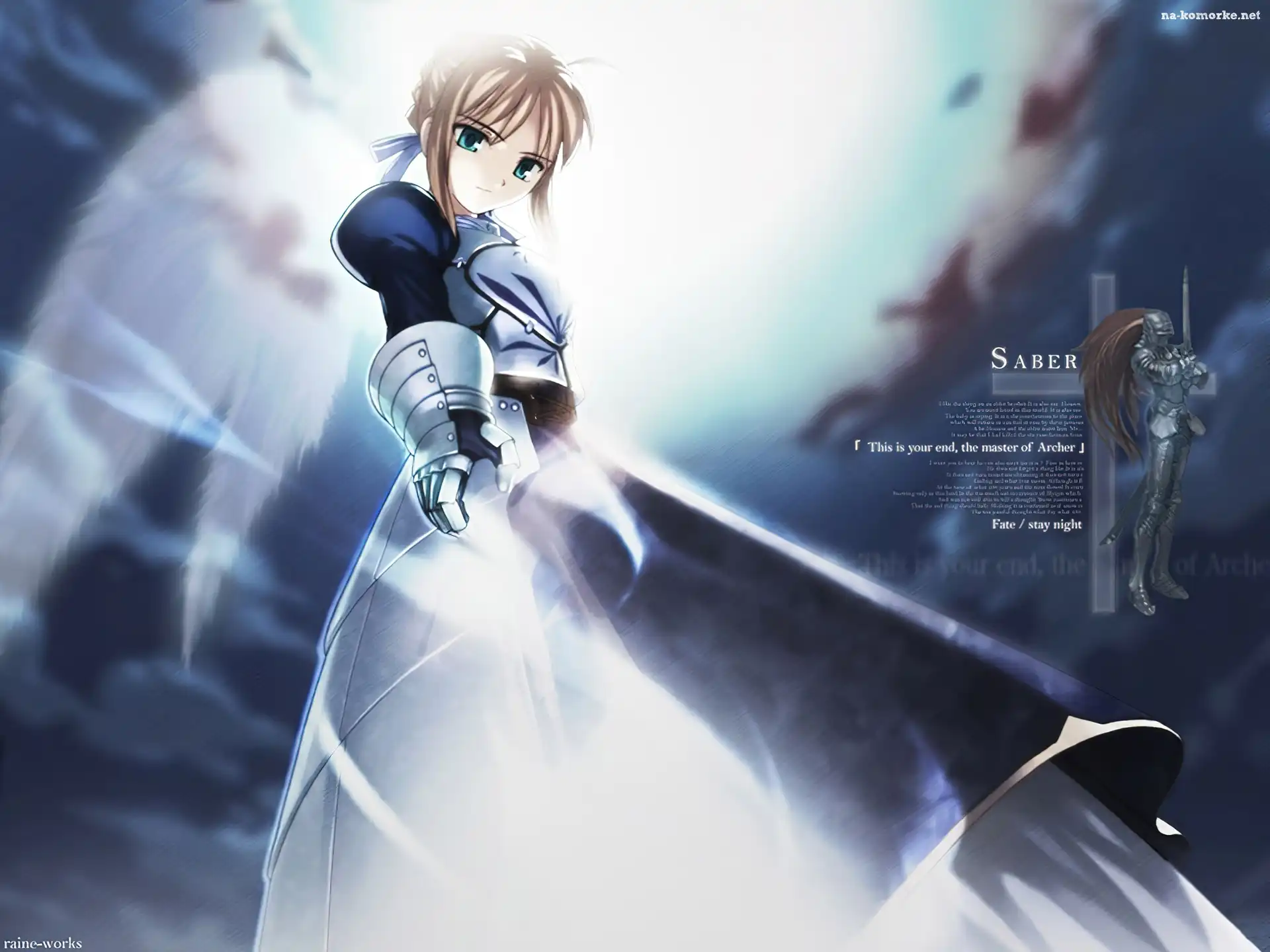 Fate Stay Night, kobieta, suknia, Saber, zbroja