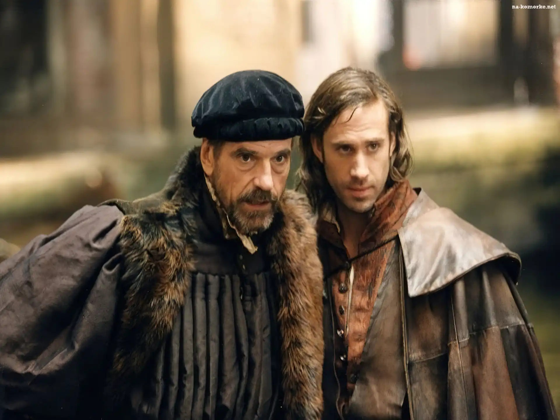 Joseph Fiennes, płaszcz, Jeremy Irons, Merchant of Venice