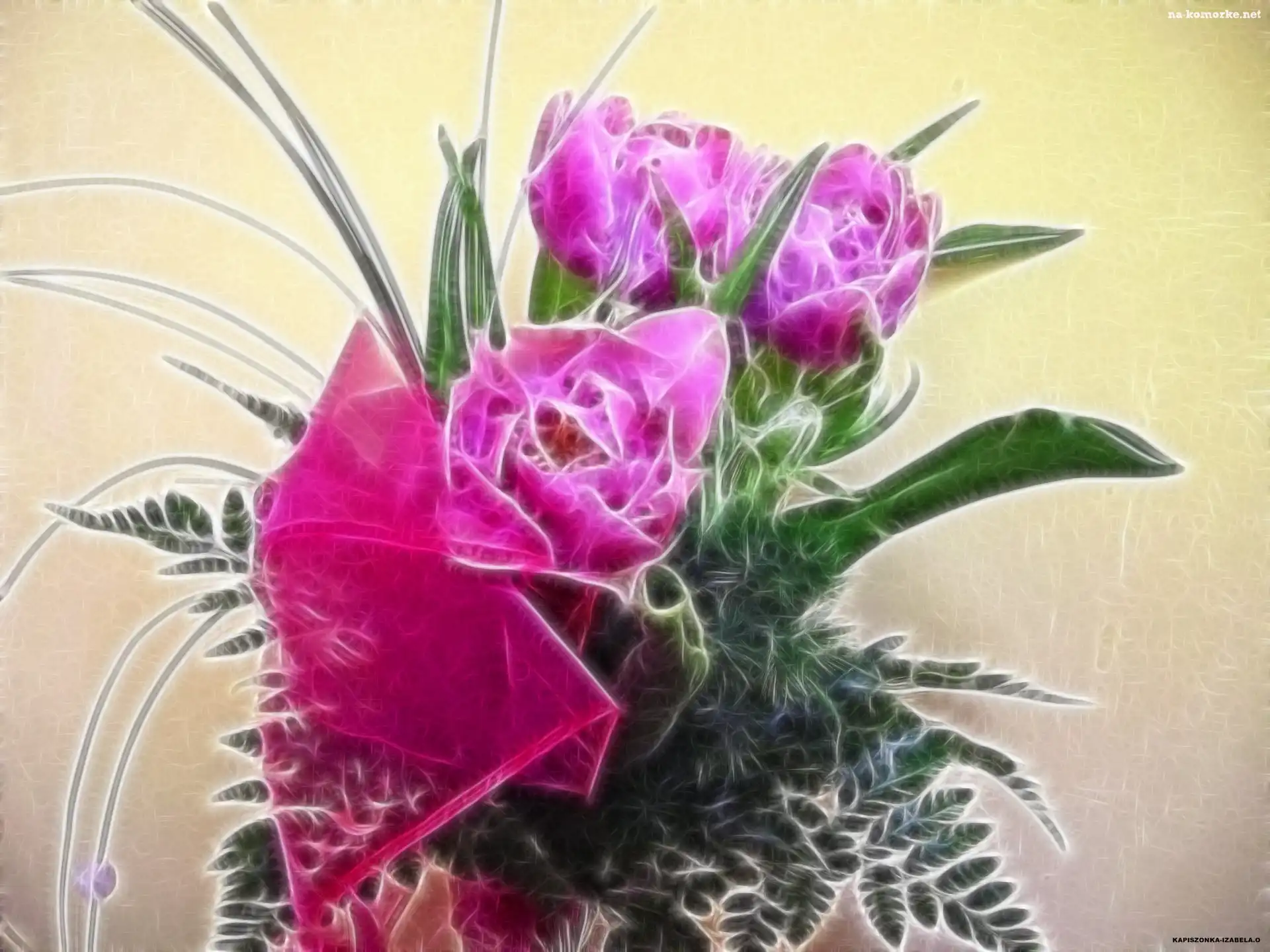 Fioletowe, Fractalius, Tulipany, Przybranie