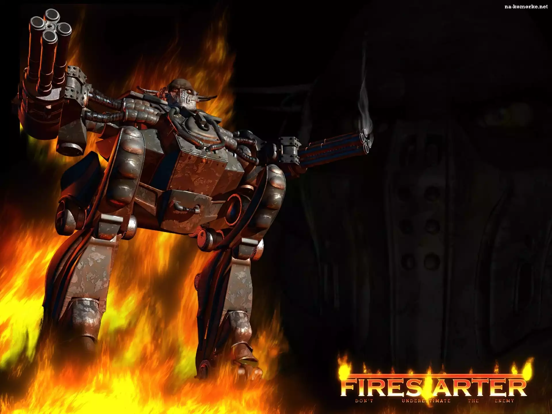 Firestarter, ogień, robot, broń