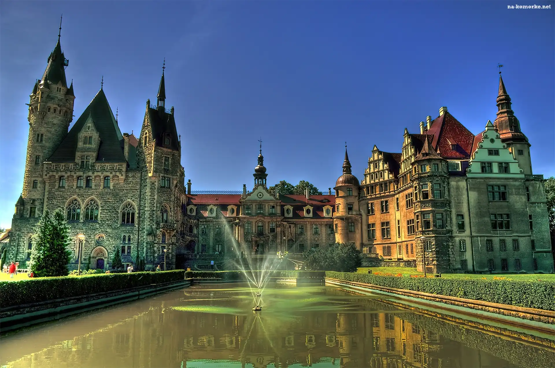 Fontanna, Polska, Zamek, Moszna