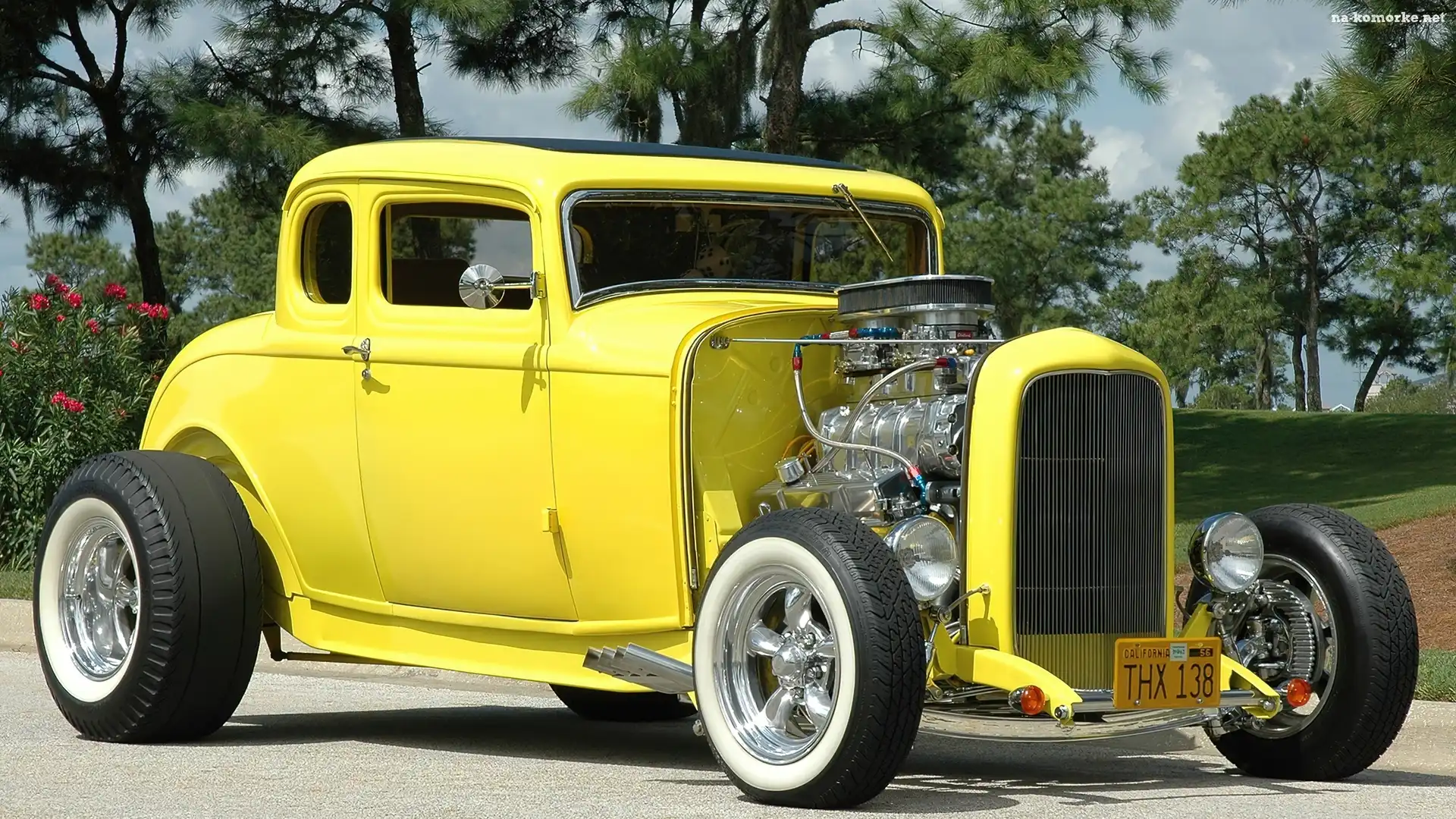 Żółty, HotRod, Ford, 1932